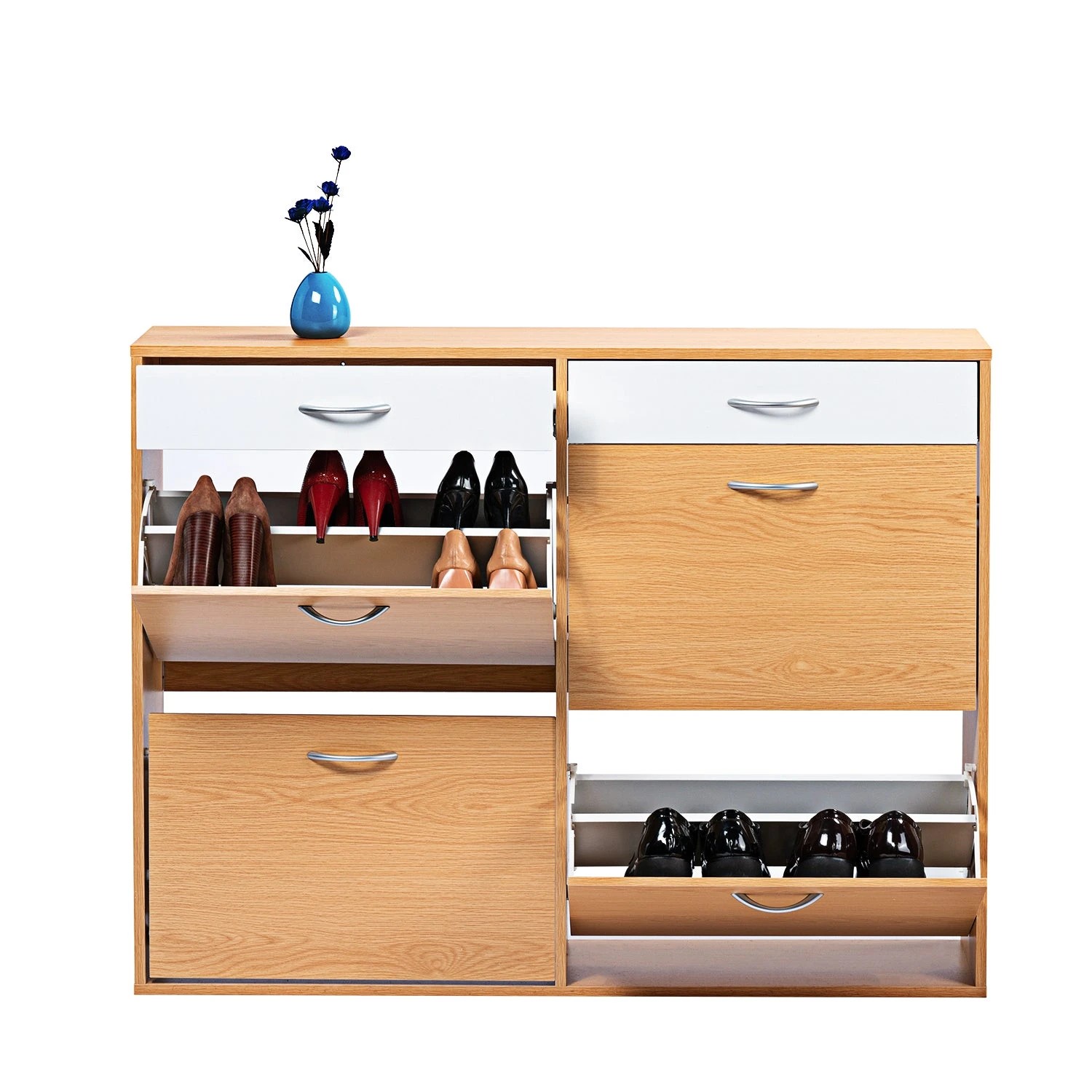 3 Foret Shoe Cabinet Shoes Storage Rack Organiser Side Hallway Wooden Shelf Drawer, 3 of 8