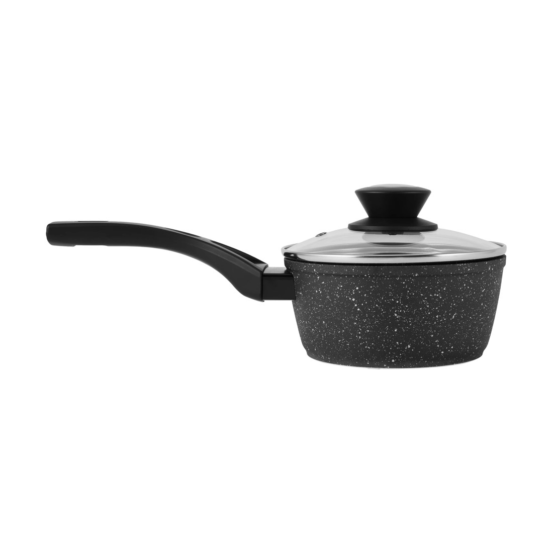 1 16cm Stone Blast Heavy Gauge Saucepan - Black, 1 of 6