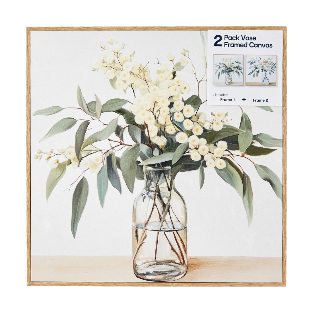 5 2 Pack Vase Framed Canvas - 40cm x 40cm, 5 of 6