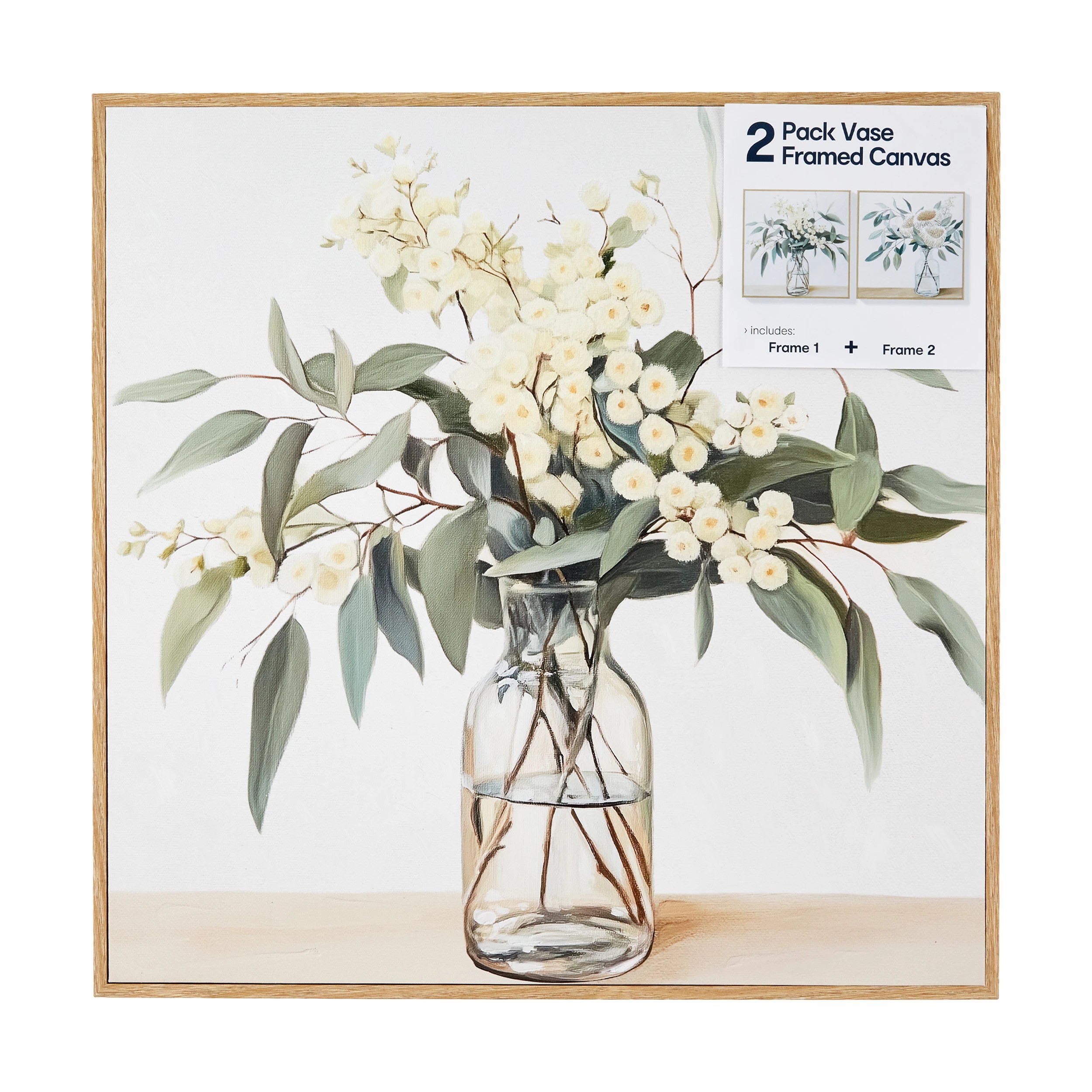 5 2 Pack Vase Framed Canvas, 5 of 6