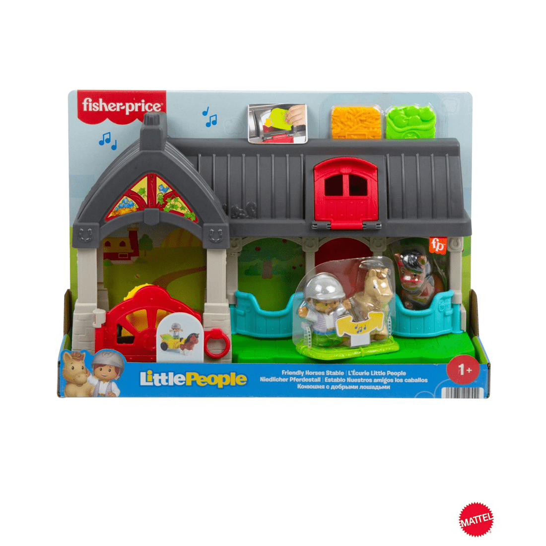 1 Mattel Fisher-Price Little People Friendly Horses Stable Toddler Playset - Multi, 1 of 6