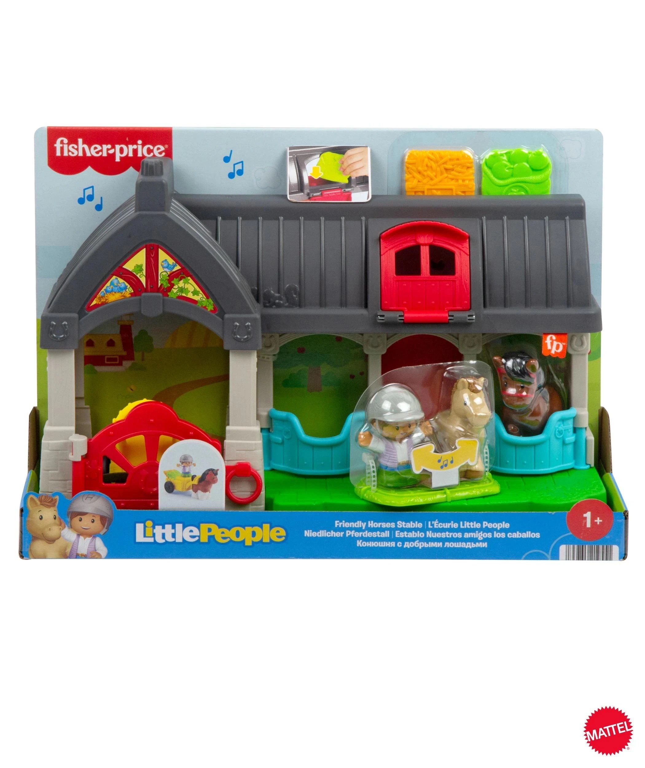 1 Mattel Fisher-Price Little People Friendly Horses Stable Toddler Playset - Multi, 1 of 6