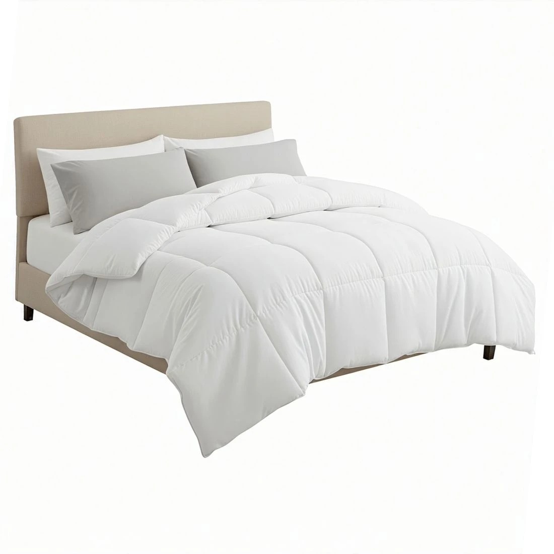 9 Giselle Bedding Size 400GSM Microfiber Quilt All Season Duvet Quilts Comforter - King Bed - White, 9 of 9