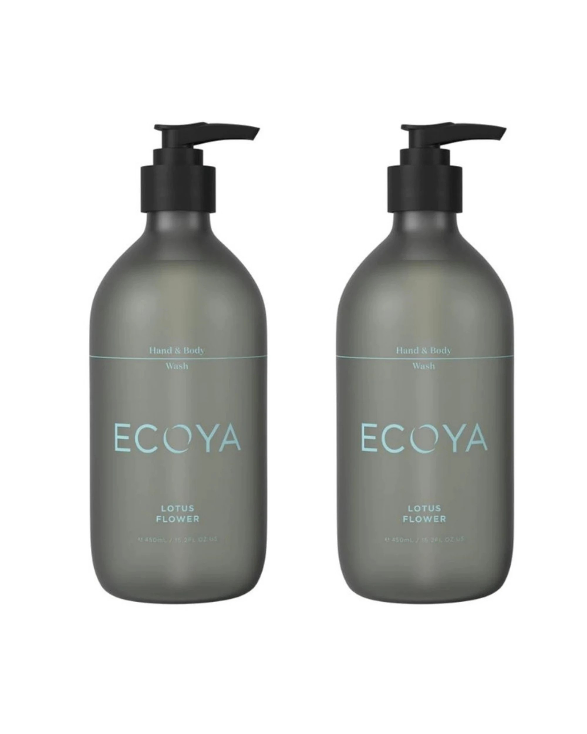 1 Ecoya Lotus Flower 450ml Hand and Body Wash Pack of 2 - Grey, 1 of 1