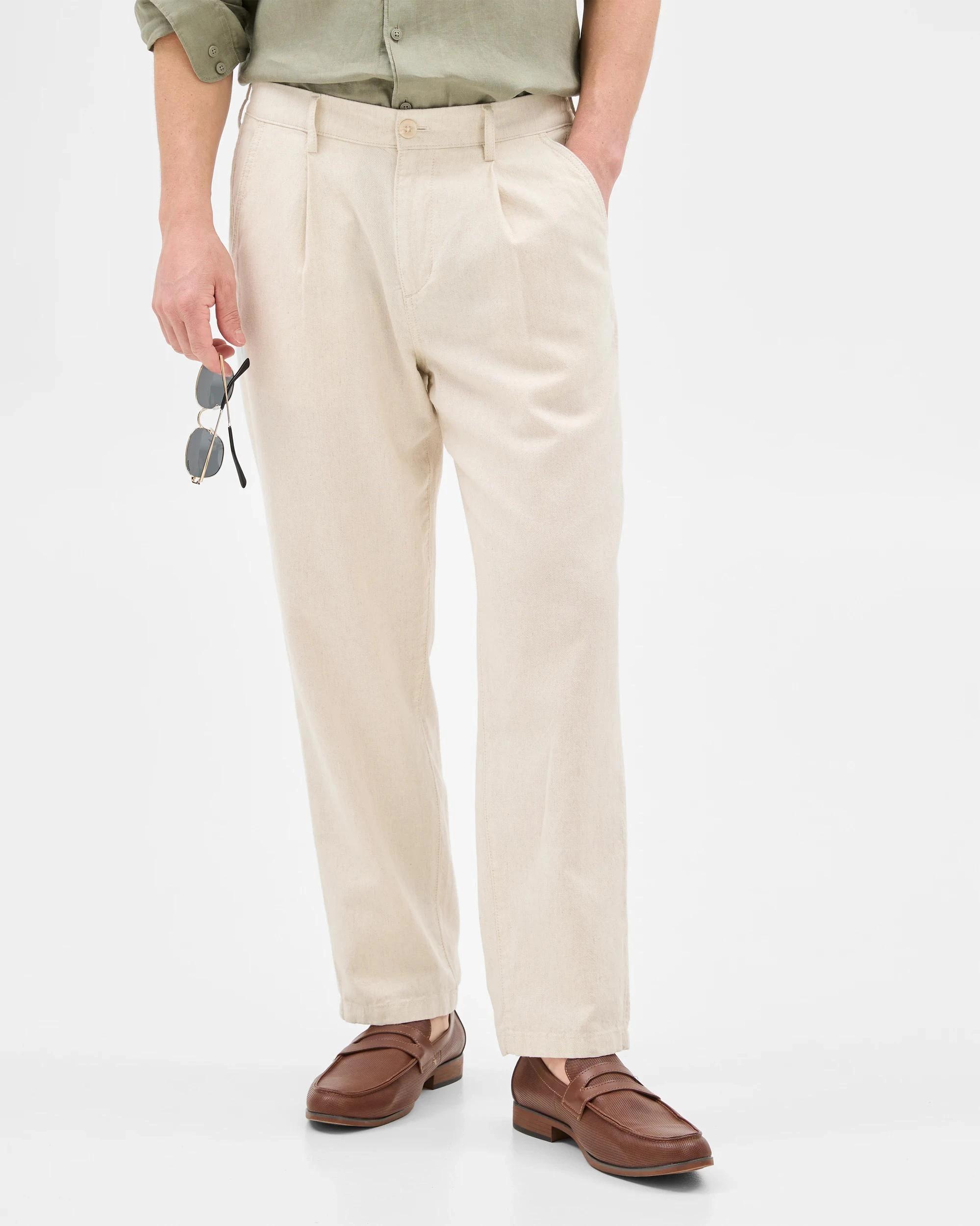 2 Target Australian Cotton Blend Pleated Pants LIGHT STONE, 2 of 6