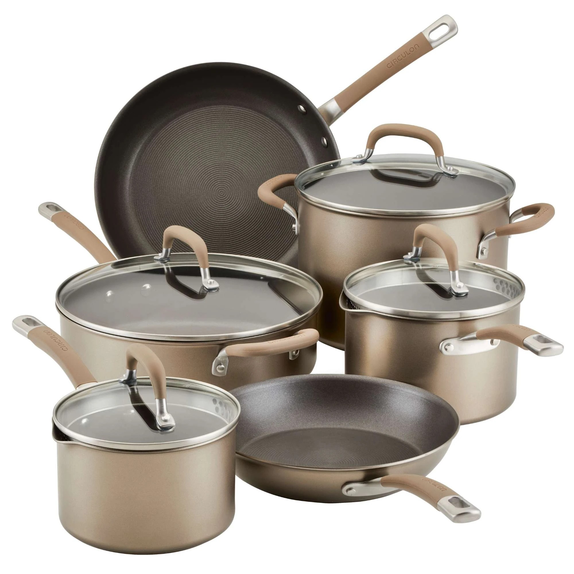 1 Circulon Premier Professional Nonstick Induction 10 Piece Cookware Set - Bronze, 1 of 1