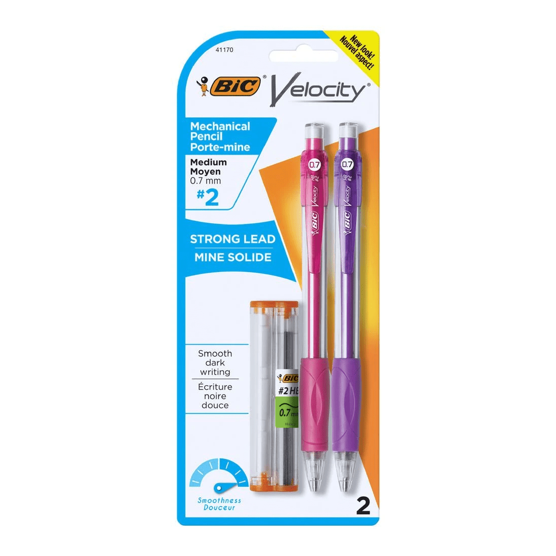 1 BIC Velocity Grip Mechanical Pencil 0.7mm Assorted 2 Pack, 1 of 3