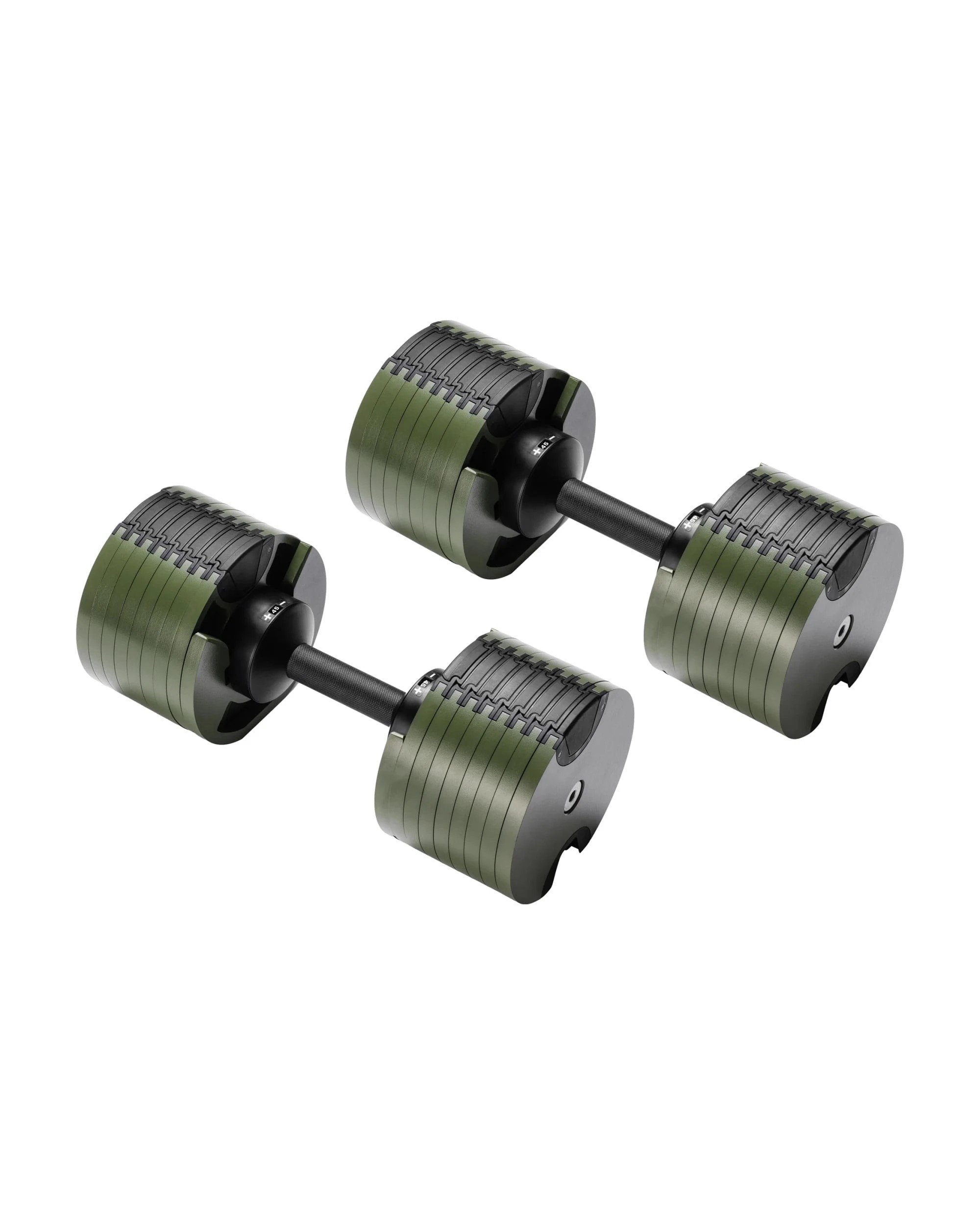 1 Powertrain Eon 45KG Dial Up Adjustable Dumbbell Pair 9 Weight Options Safety Lock Easy Adjustment - Green, 1 of 8