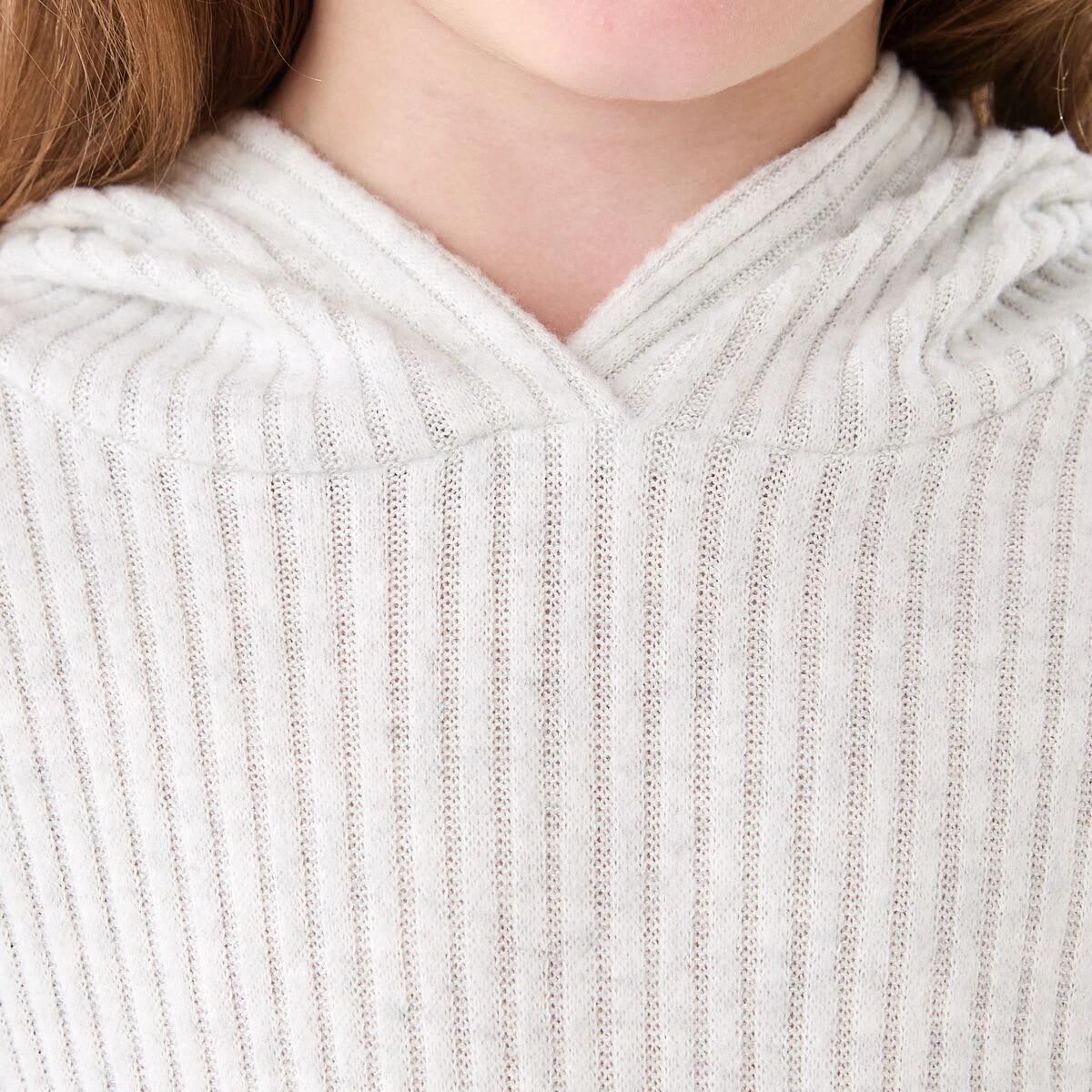 4 Brushed Hooded T-shirt Wht Marle, 4 of 8