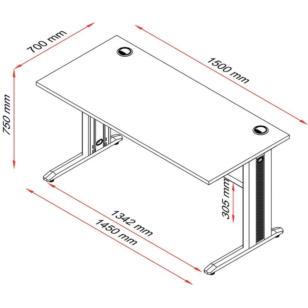 8 Matrix Office Desk 1500mm Oak Desks, Tables and Workstations, 8 of 9
