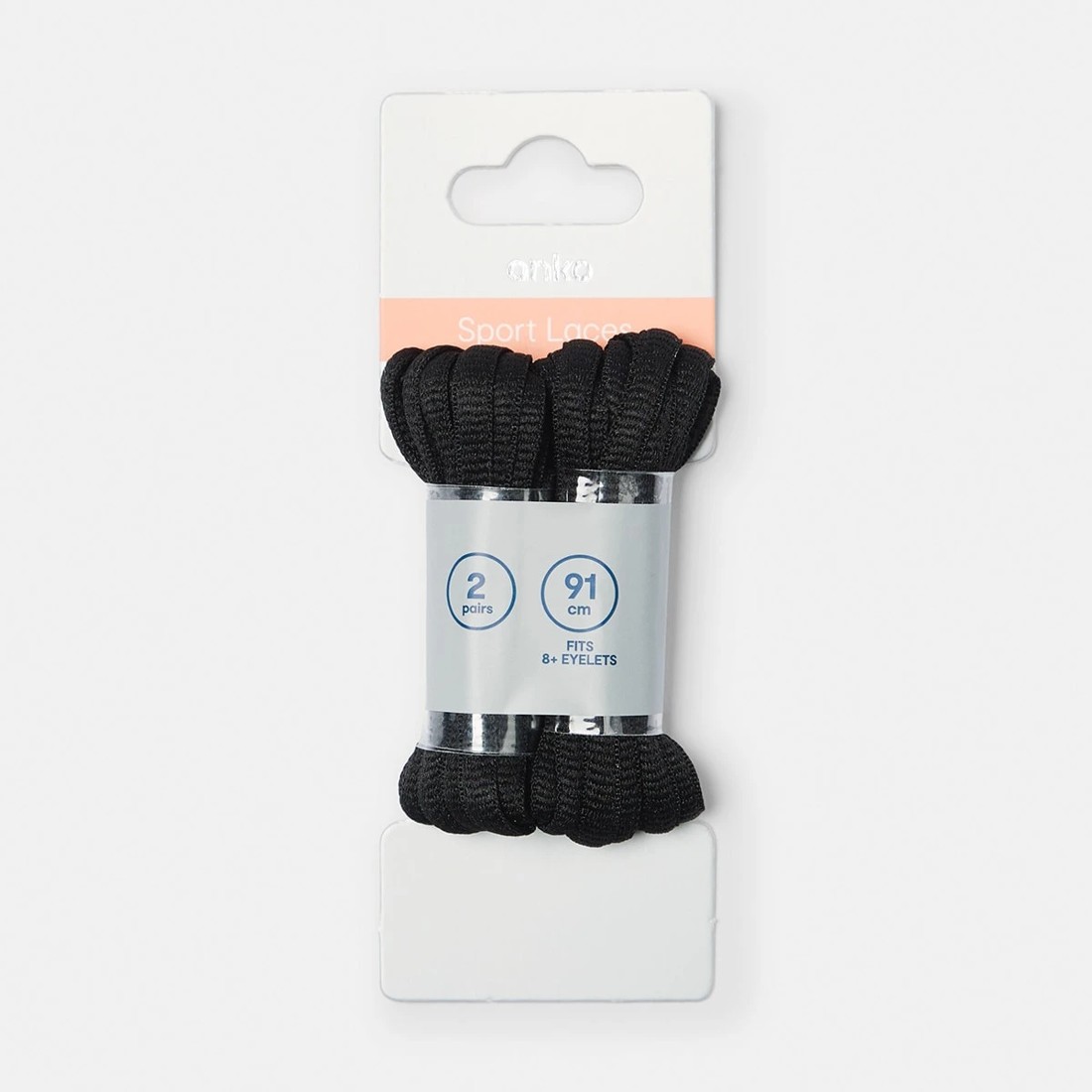 1 2 Pack Sport Laces - Black, 1 of 3