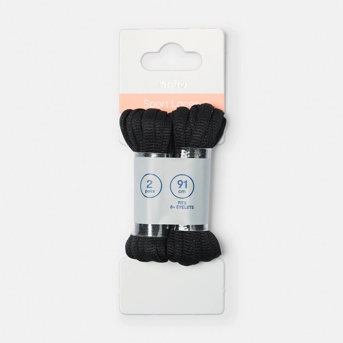 1 2 Pack Sport Laces - Black, 1 of 3