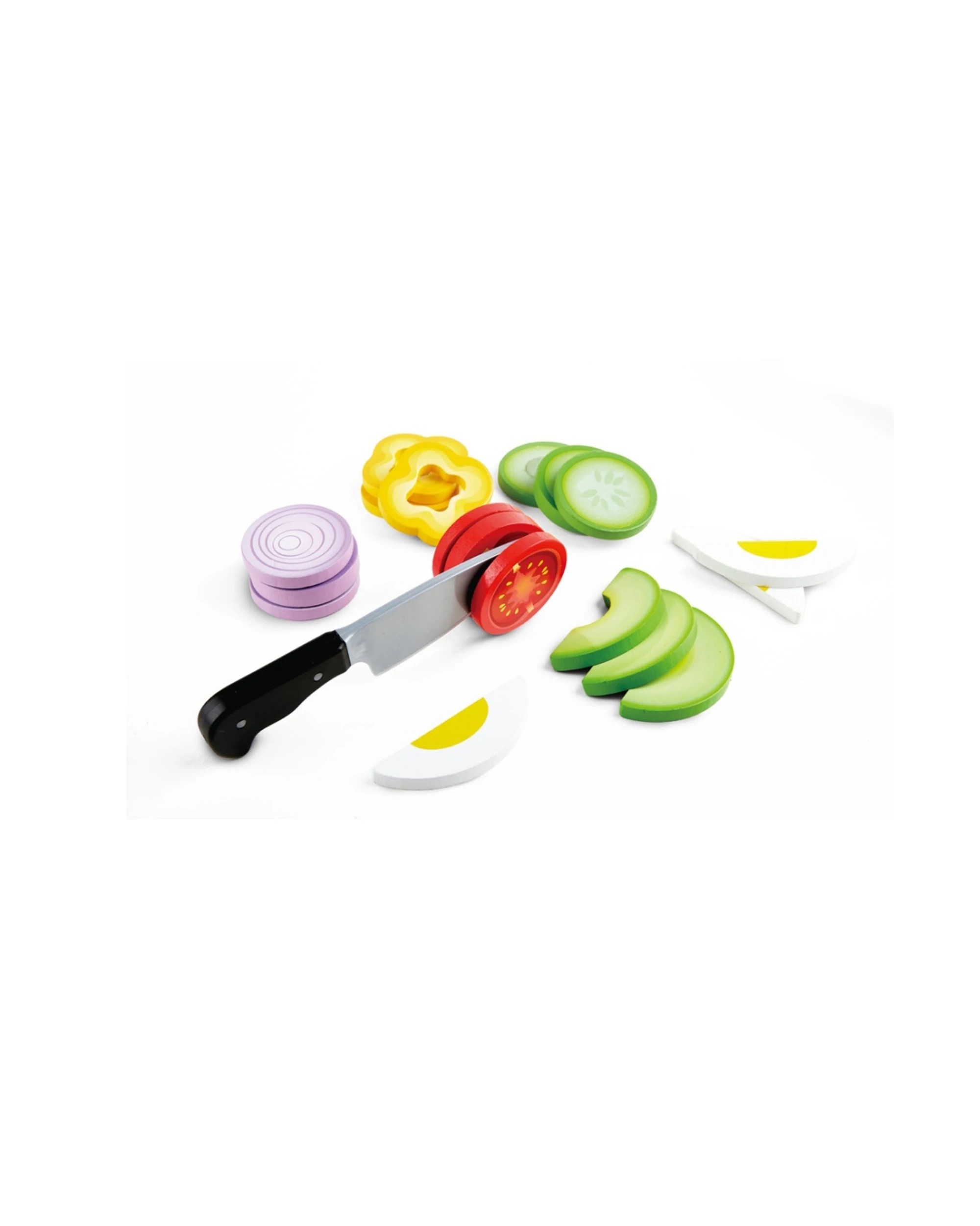 3 Hape Healthy Salad Playset Wooden Toy Slicing Vegetables Bowl Dressing - Multi, 3 of 4
