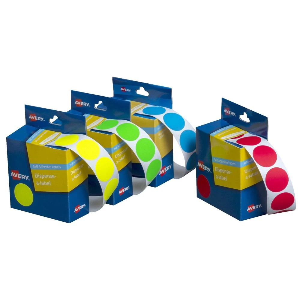 2 Avery Dispenser Labels Circle 24mm Brown 500 Pack, 2 of 3