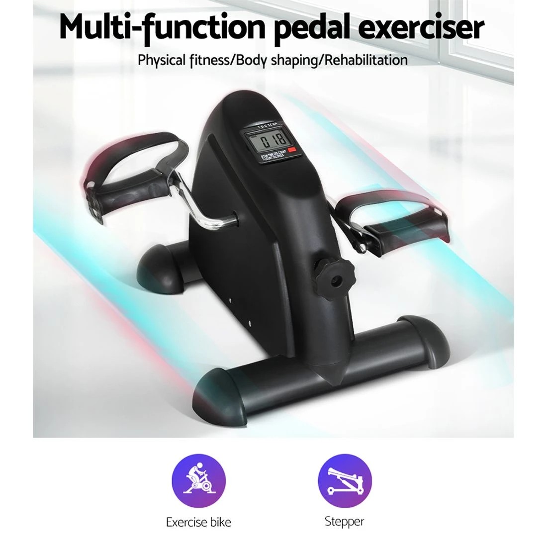 3 Everfit Pedal Exerciser Mini Exercise Bike Cross Trainer Under Desk Bike - Black, 3 of 6