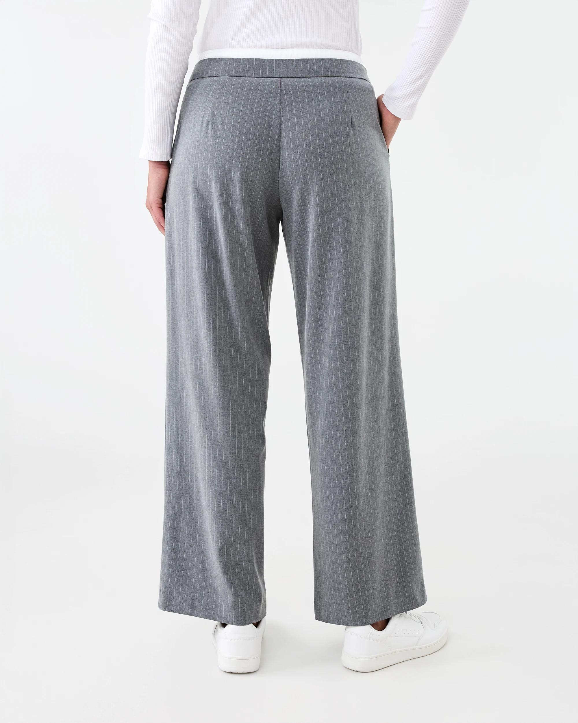3 Contrast Waistband Tailored Pants Grey Strp, 3 of 6