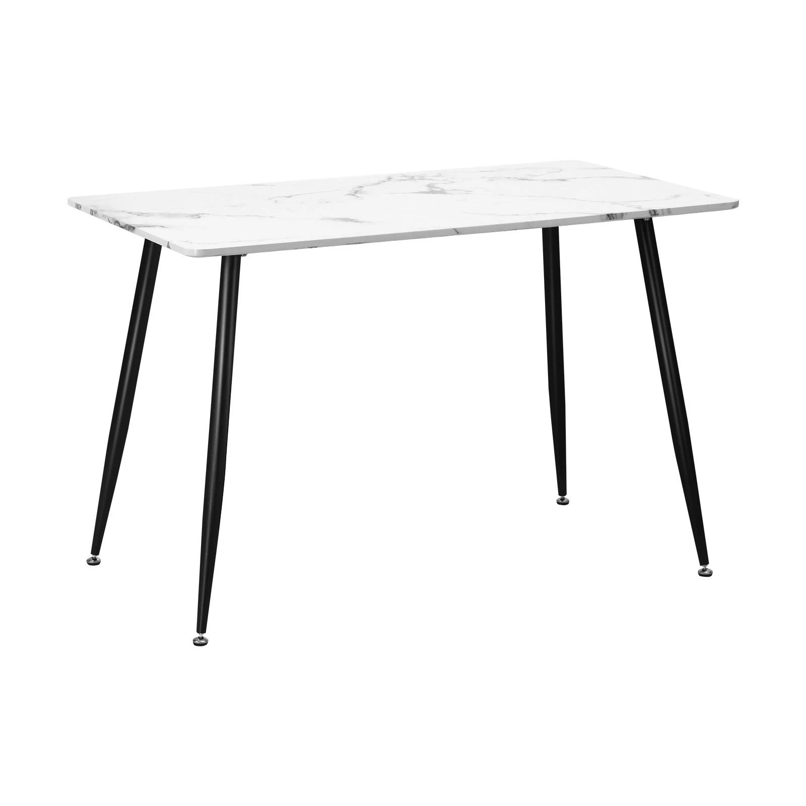 1 Oikiture 120cm Dining Table Rectangle Wooden Table With Marble Effect Metal Legs
 - Multi, 1 of 8