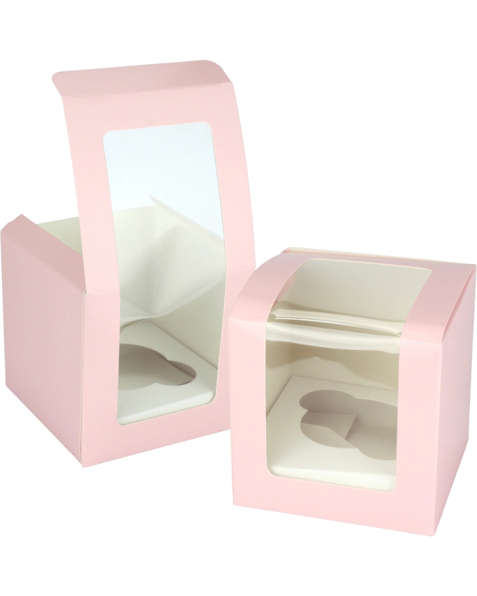 1 Shmick Pastel Cupcake Boxes with Window 10cm Pack of 4 - Pink, 1 of 3