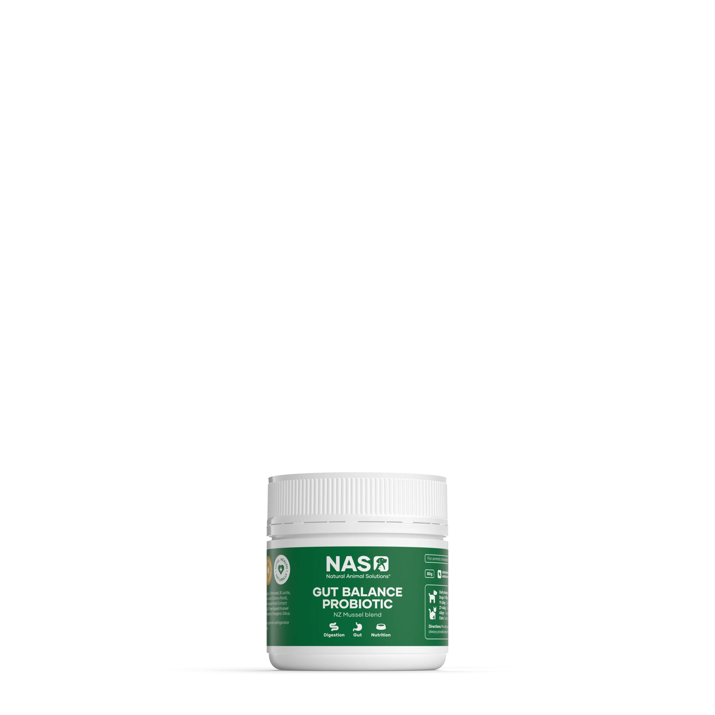 1 Natural Animal Solutions Gut Balance Probiotic For Dogs And Cats 80g - Kangaroo, 1 of 1