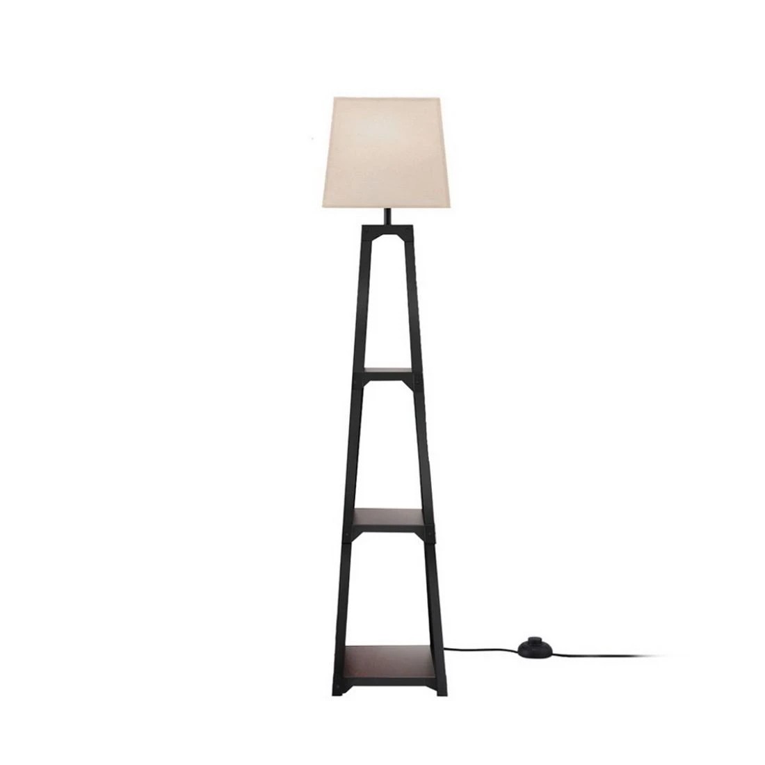 4 Artiss Floor Lamp 3 Tier Shelf Storage LED Light Stand Home Room Vintage - Black, 4 of 7