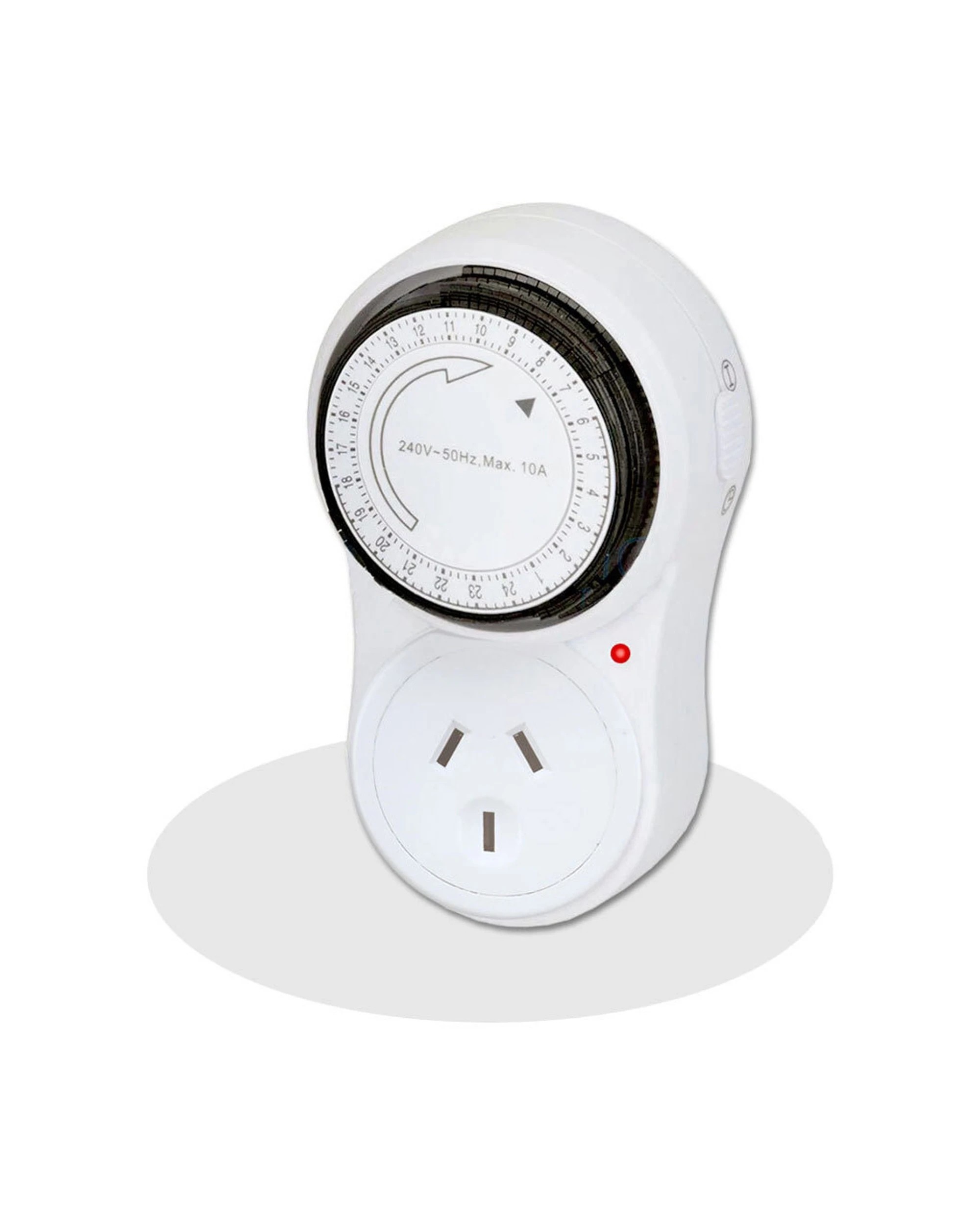 1 Sansai 24 Hour 2400W Outlet Powerplug Mechanical Timer 240V with Auto Switch - White, 1 of 2