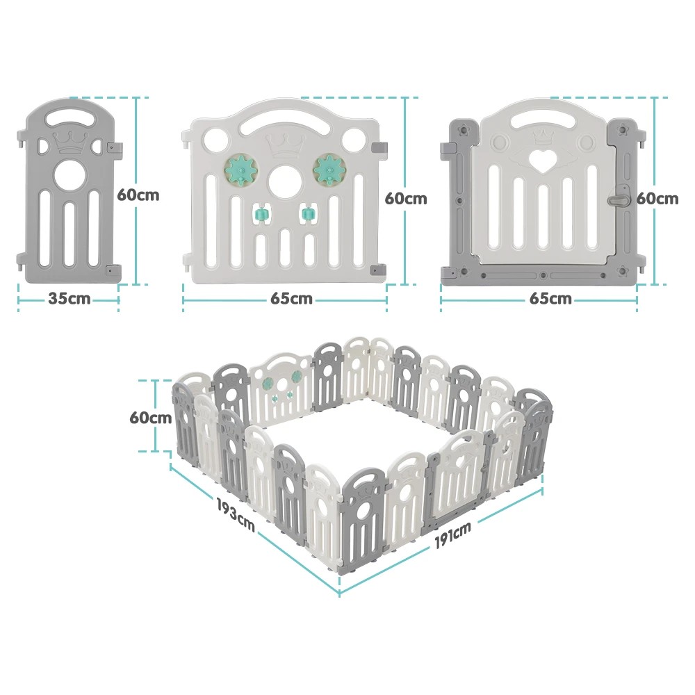 2 Playpals Kids Playpen Baby Safety Gate Toddler Fence Child Play Game 22 Panels - Multi, 2 of 6