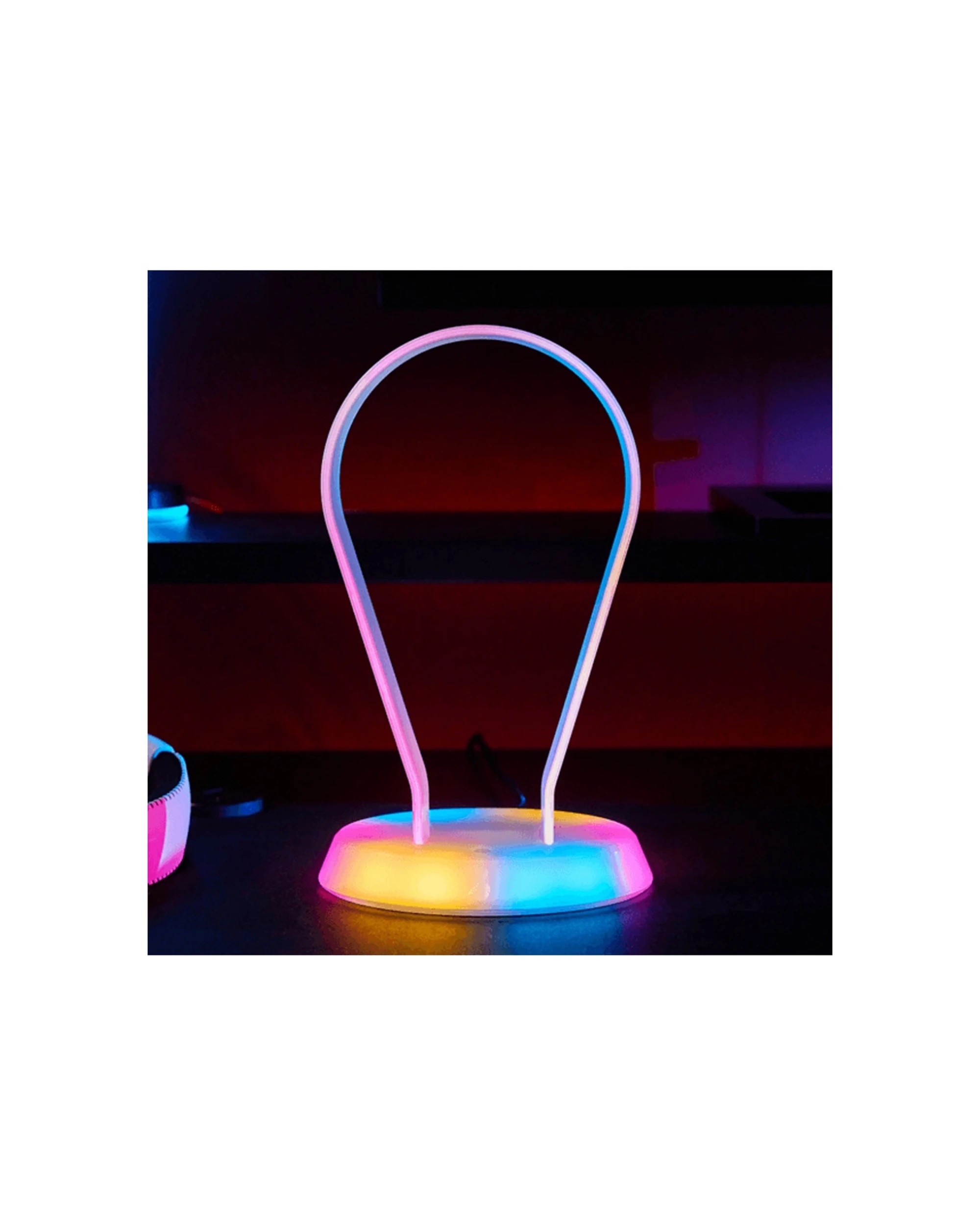 3 4Gamers Light Up Charging Gaming Headset Holder Stand Multiformat For PS5 PS4 - White, 3 of 5