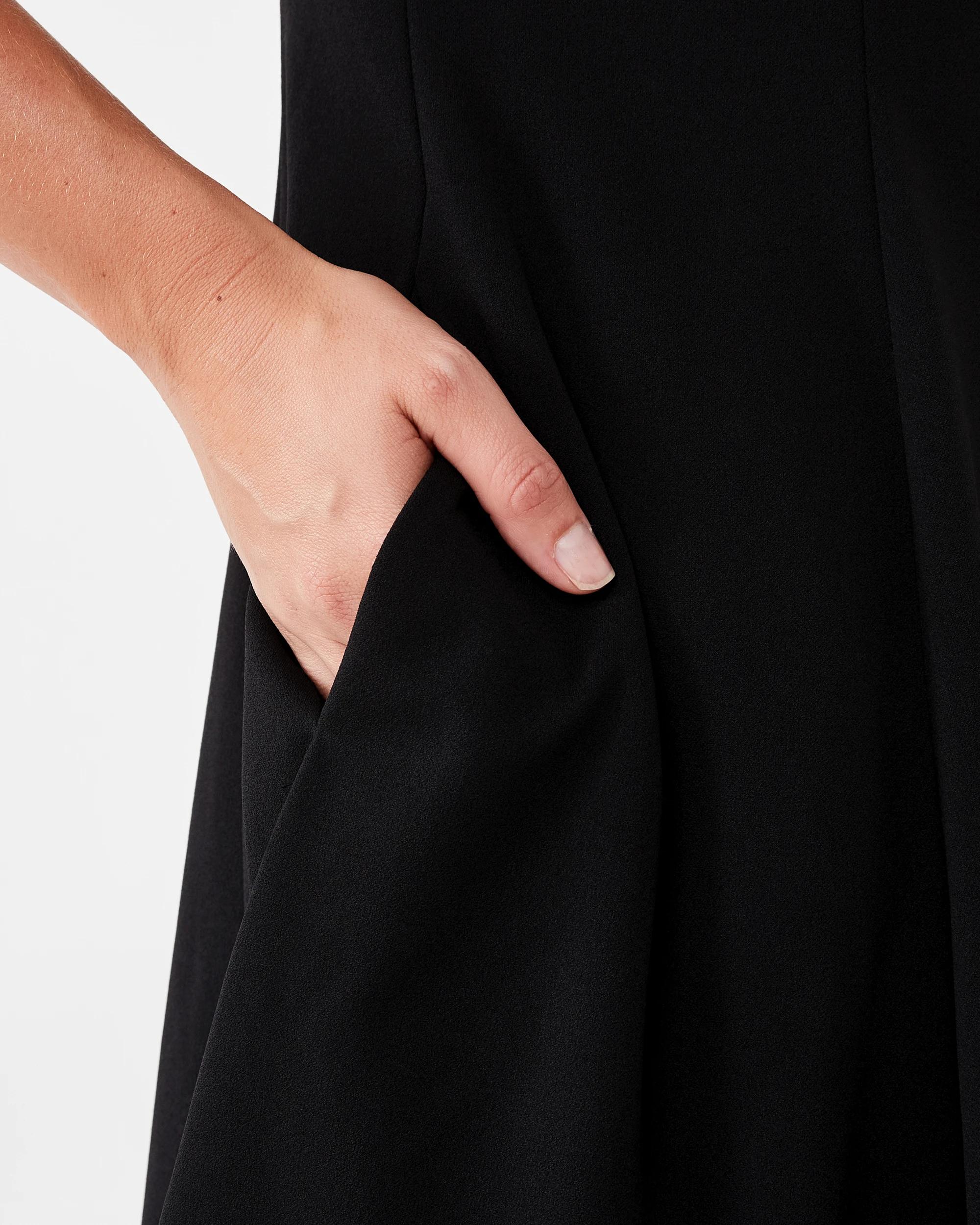 6 Sleeveless Flare Mini Dress Black, 6 of 9