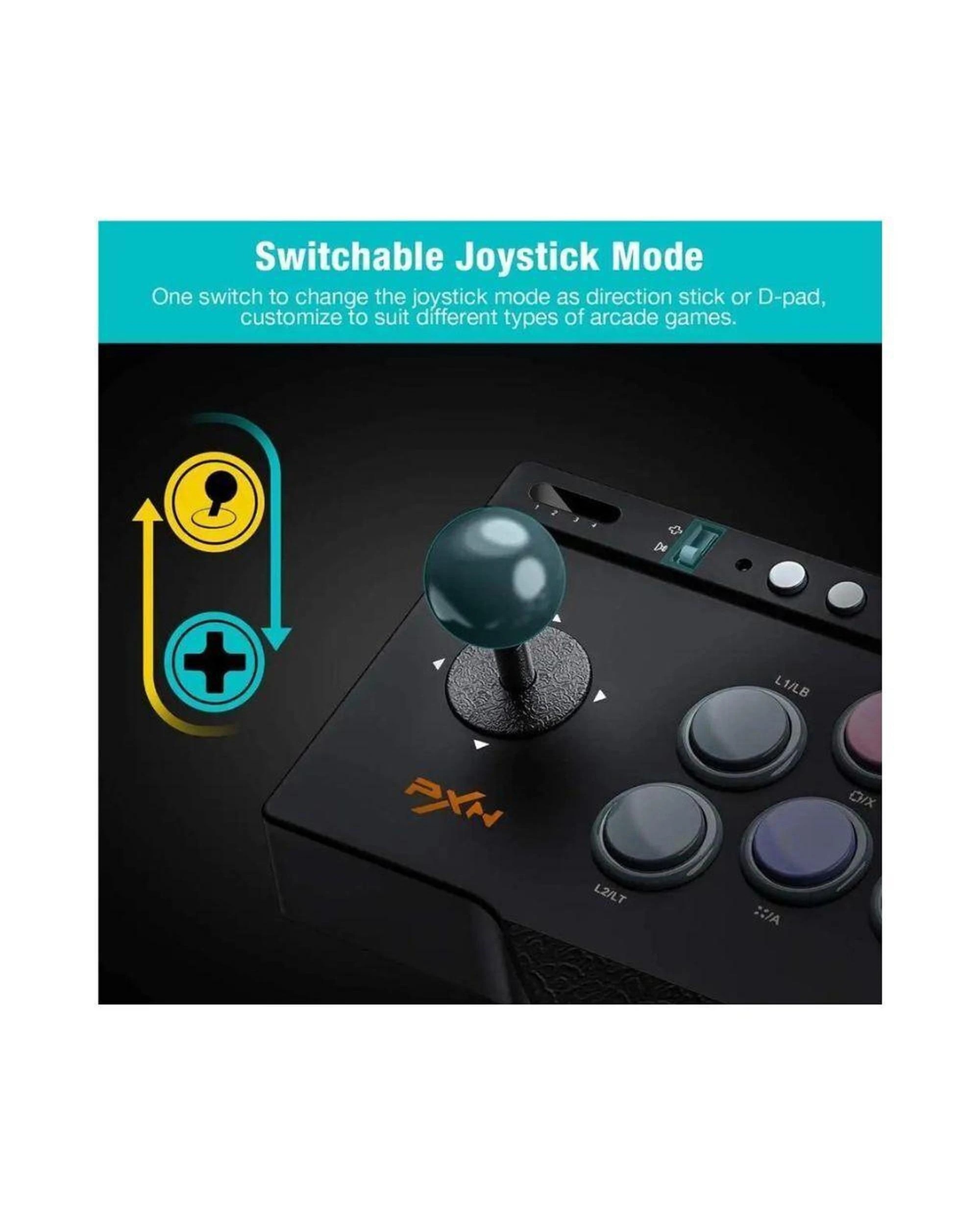 6 Multi-Platform Arcade Fight Stick Switch 1 2 PS4 Xbox Series X S PC Turbo Macro Mode Joystick Switch, 6 of 10