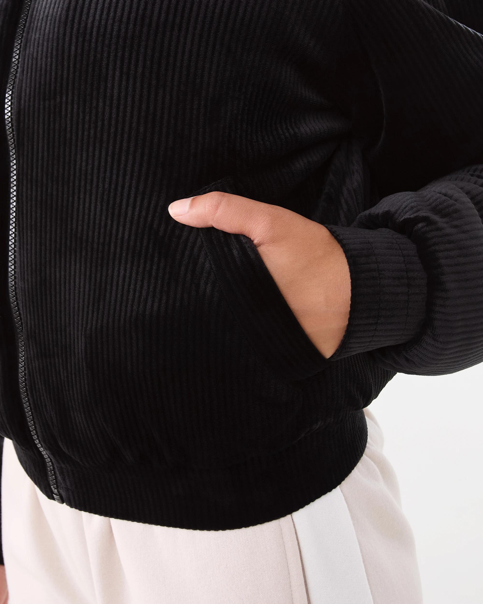 8 Everlast Womens Ribbed Velour Jacket Black, 8 of 8