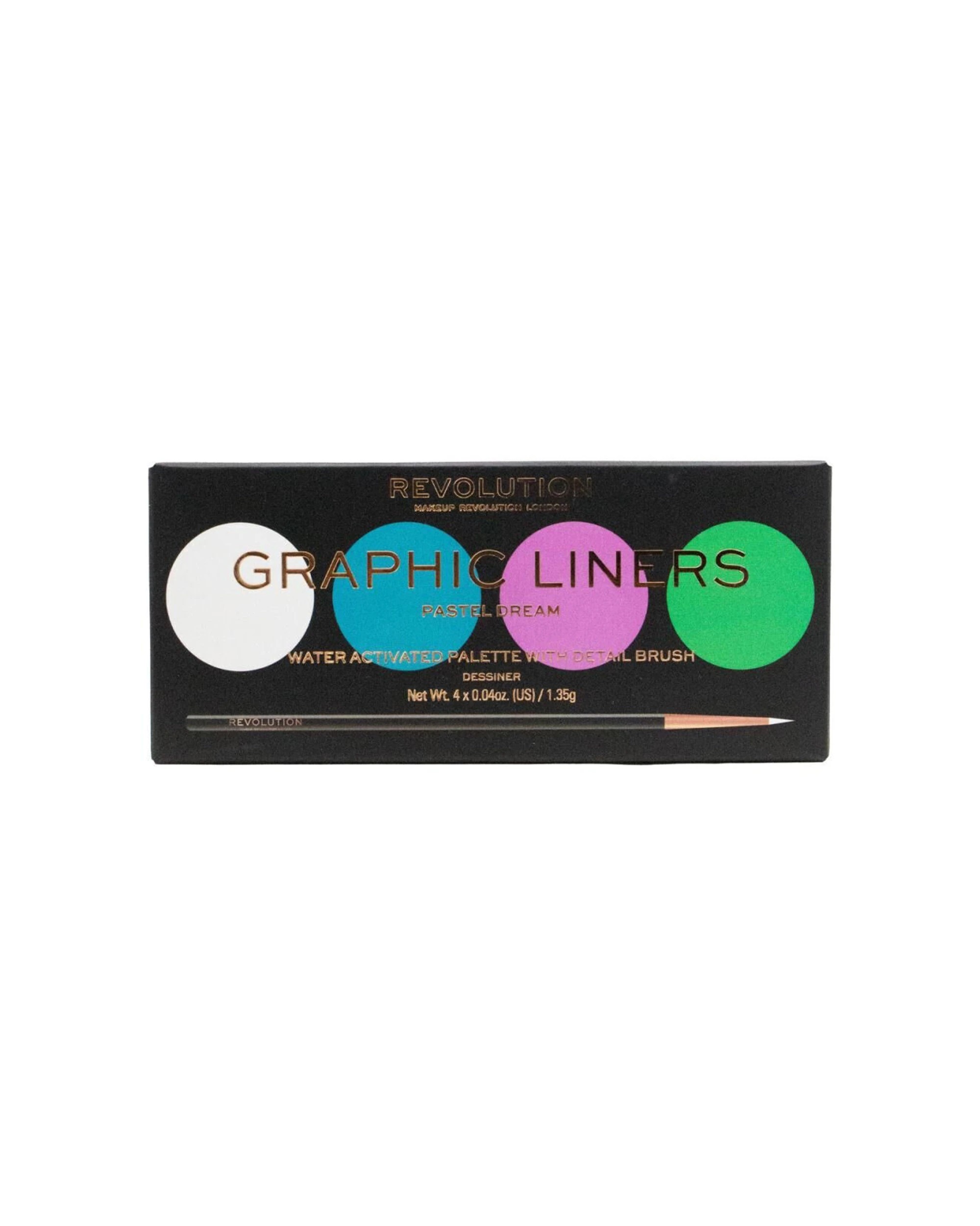 2 Revolution 3PK Revolution Water Activated Eye Shadow Palette With Brush Pastel Dream 1.35g - Multi, 2 of 3