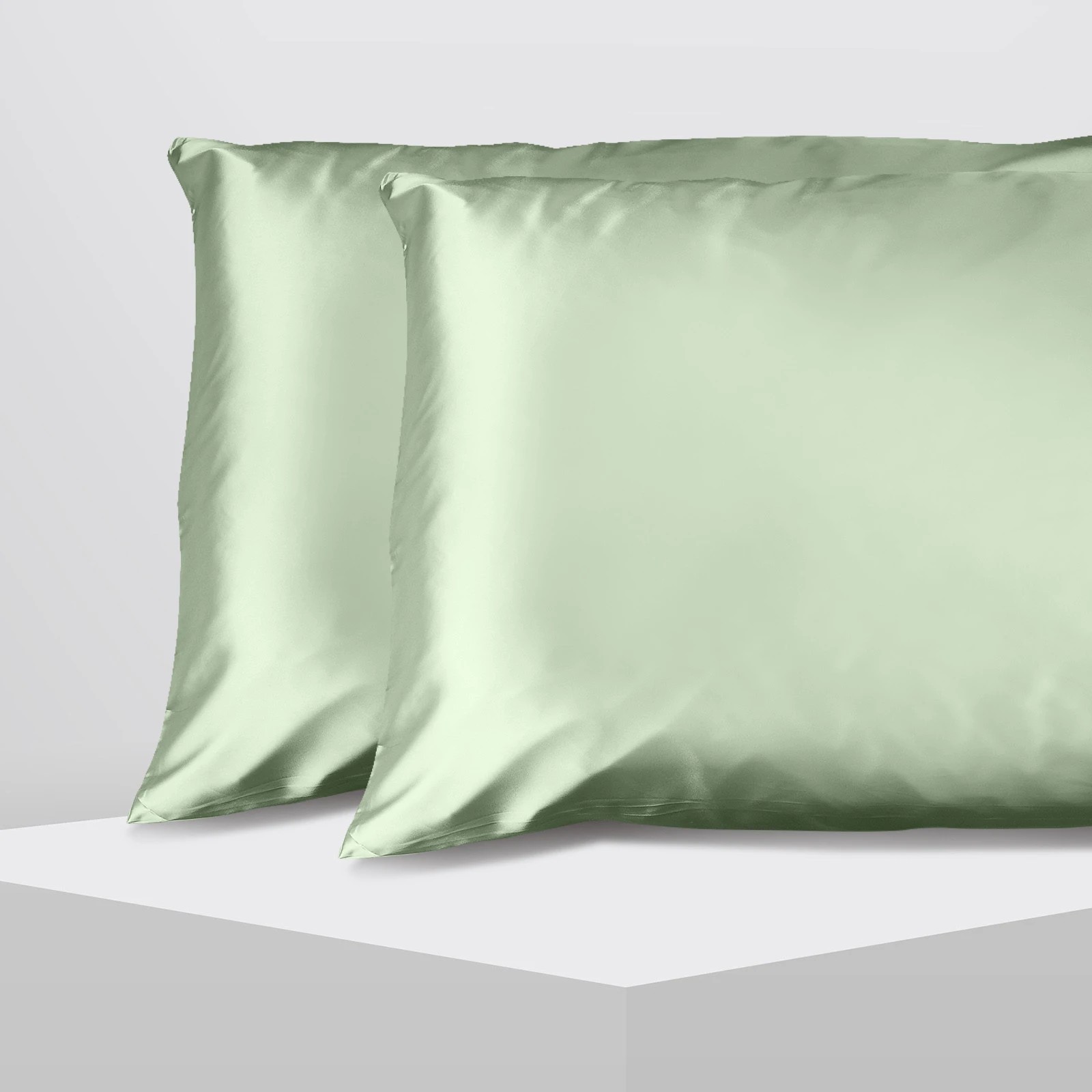 4 Casa Decor Luxury Satin Pillowcase Set With Gift Box Luxury Bedding  Twin Pack - Green, 4 of 10