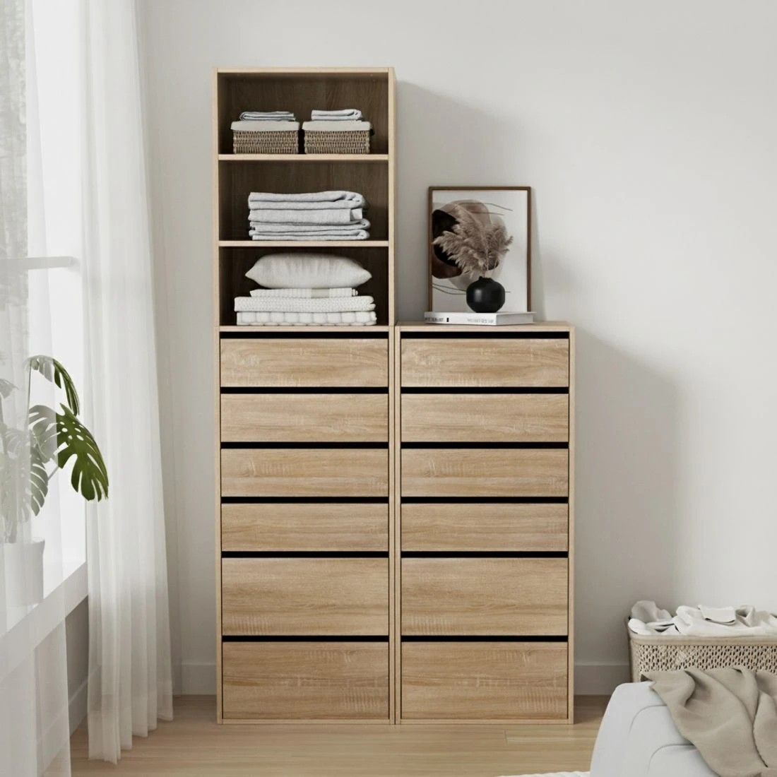 6 Artiss 6 Chest of Drawers Dresser Tallboy - Natural, 6 of 7