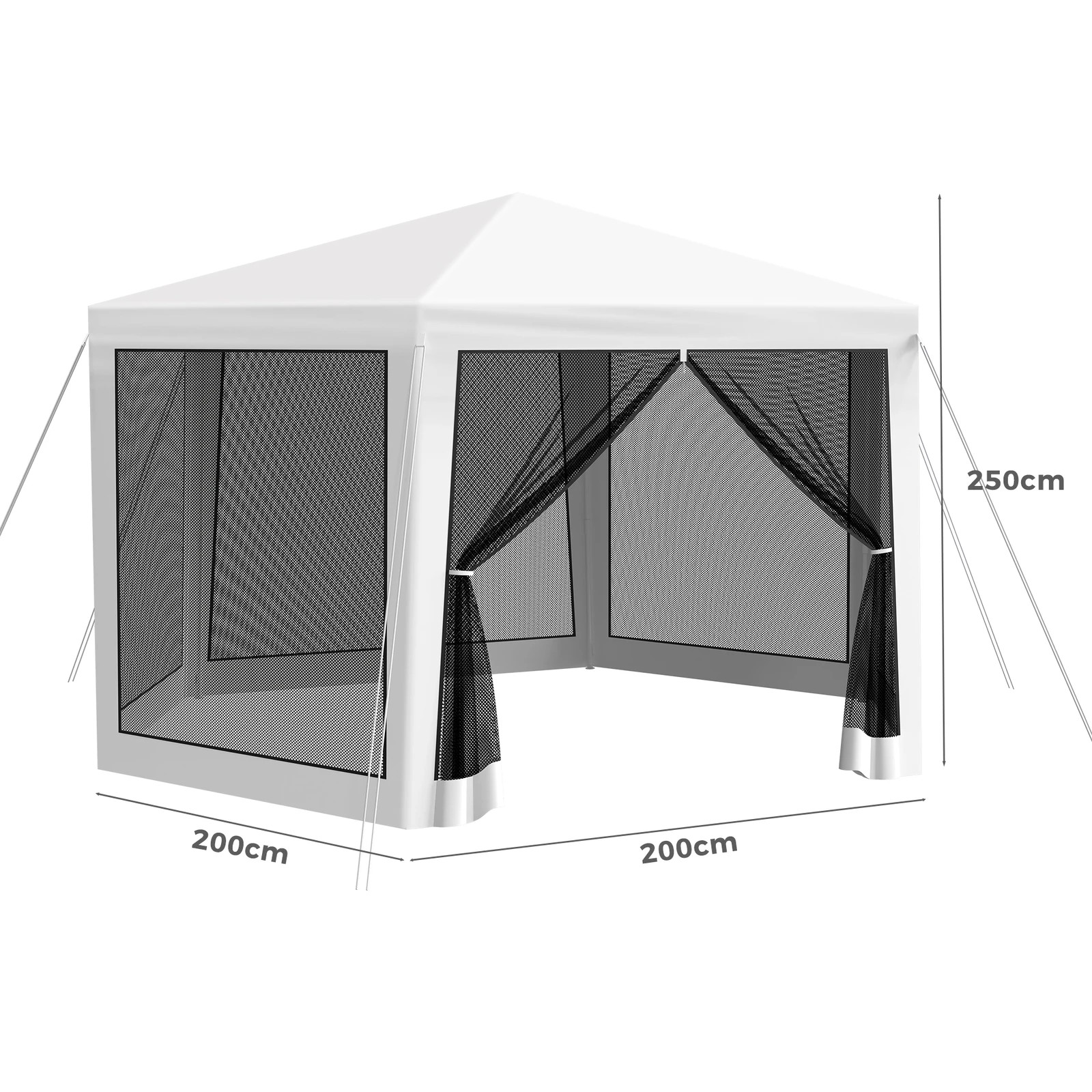 9 Alfordson Gazebo 2x2m Outdoor Camping Marquee Canopy Mesh Wall Portable - White, 9 of 10