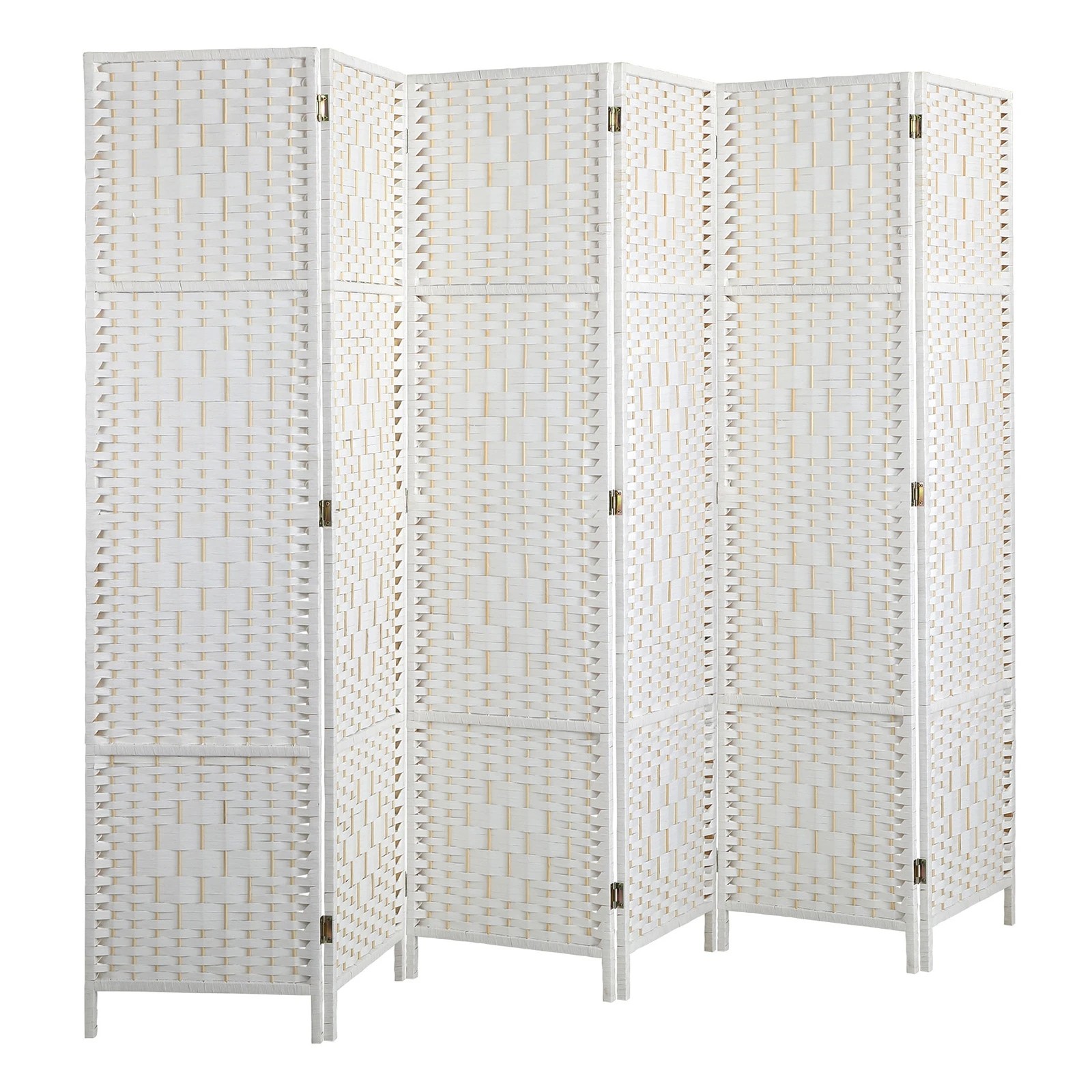 7 Oikiture 6 Panel Room Divider Screen Privacy Dividers - White, 7 of 10