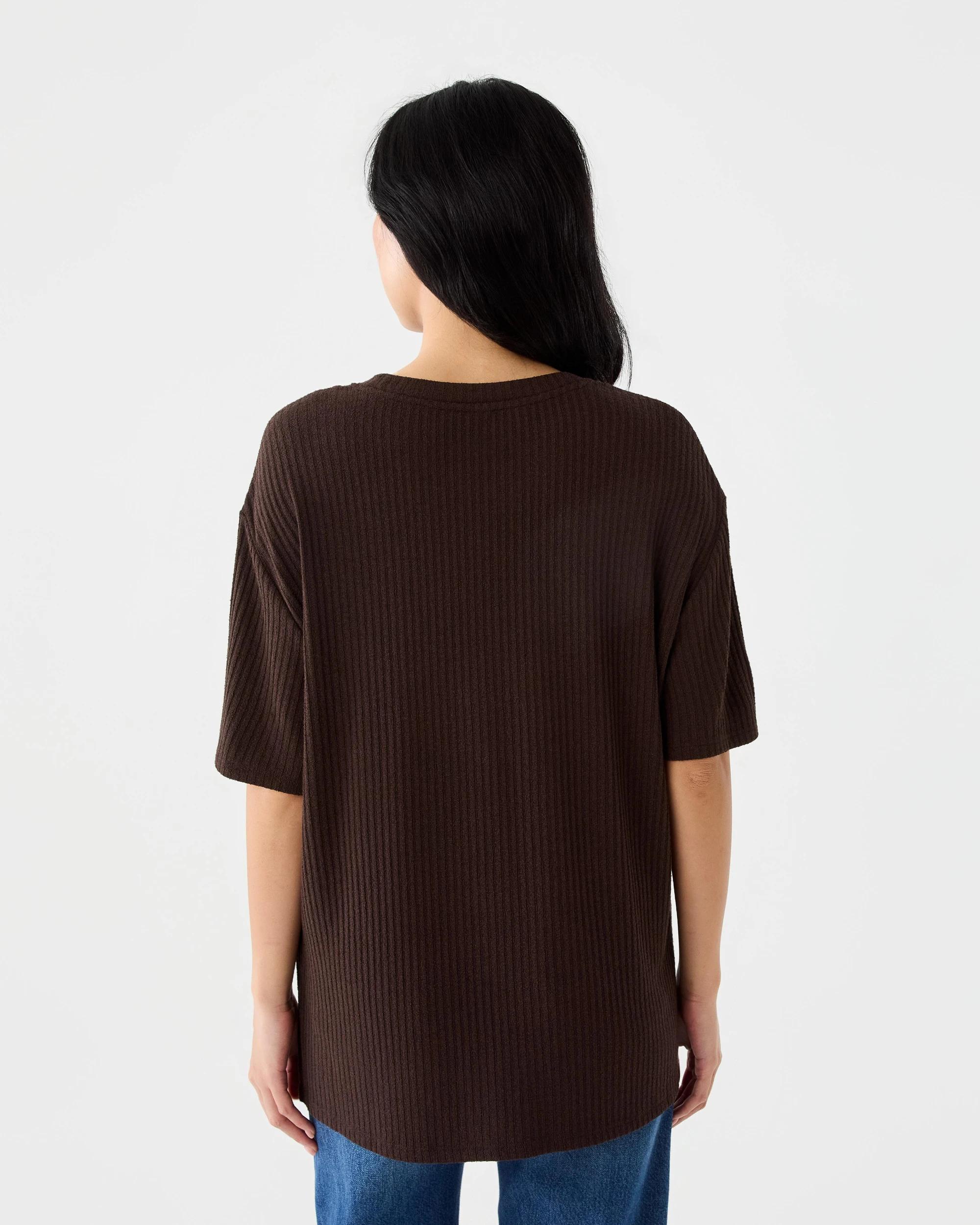 3 Longline Rib Brushed T-shirt Cbean, 3 of 7