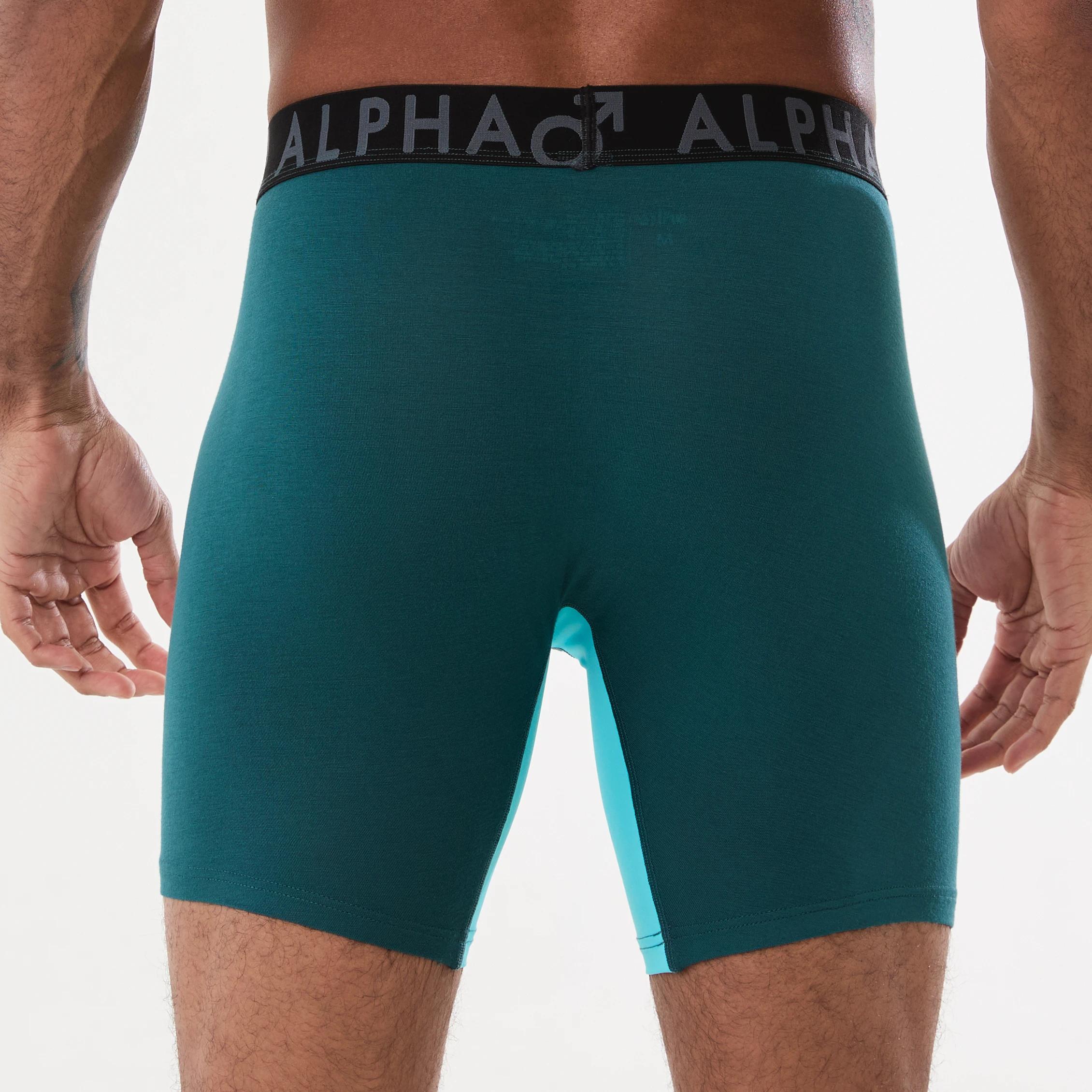 3 Bamboo Mid Length Trunks with Glide Panels TEAL, 3 of 7