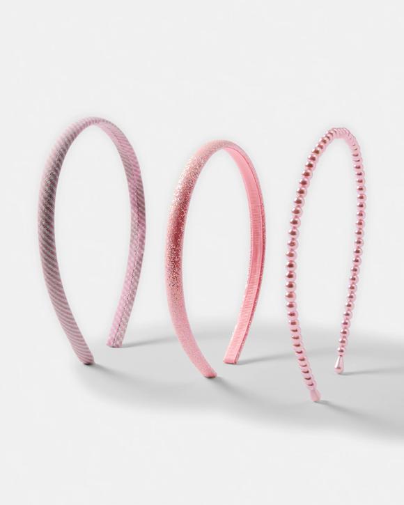 3 Pack Faux Pearl Headband - Pink