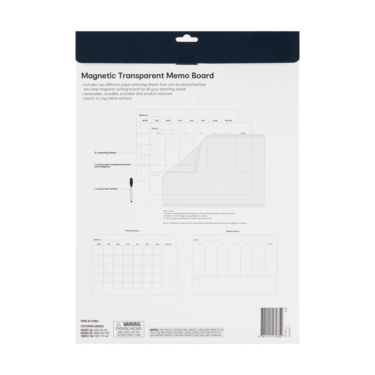 6 A3 Magnetic Transparent Memo Board, 6 of 6