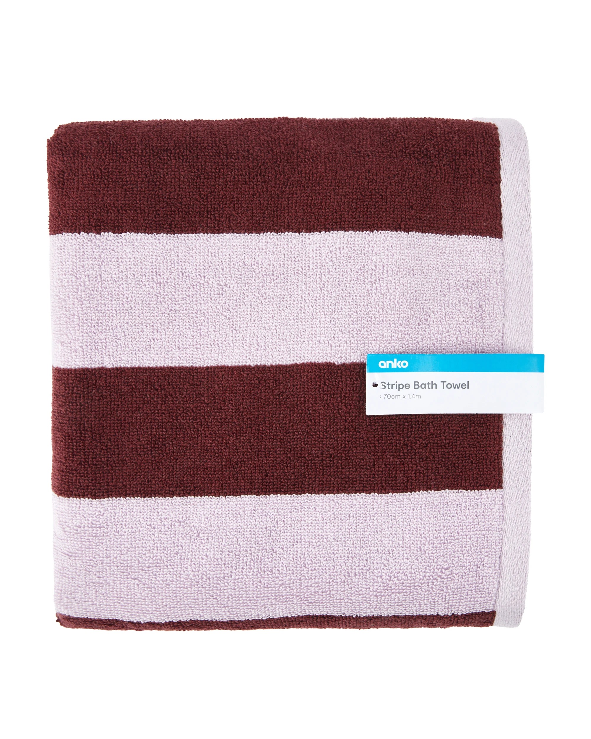 5 Stripe Cotton Bath Towel - Port, 5 of 5