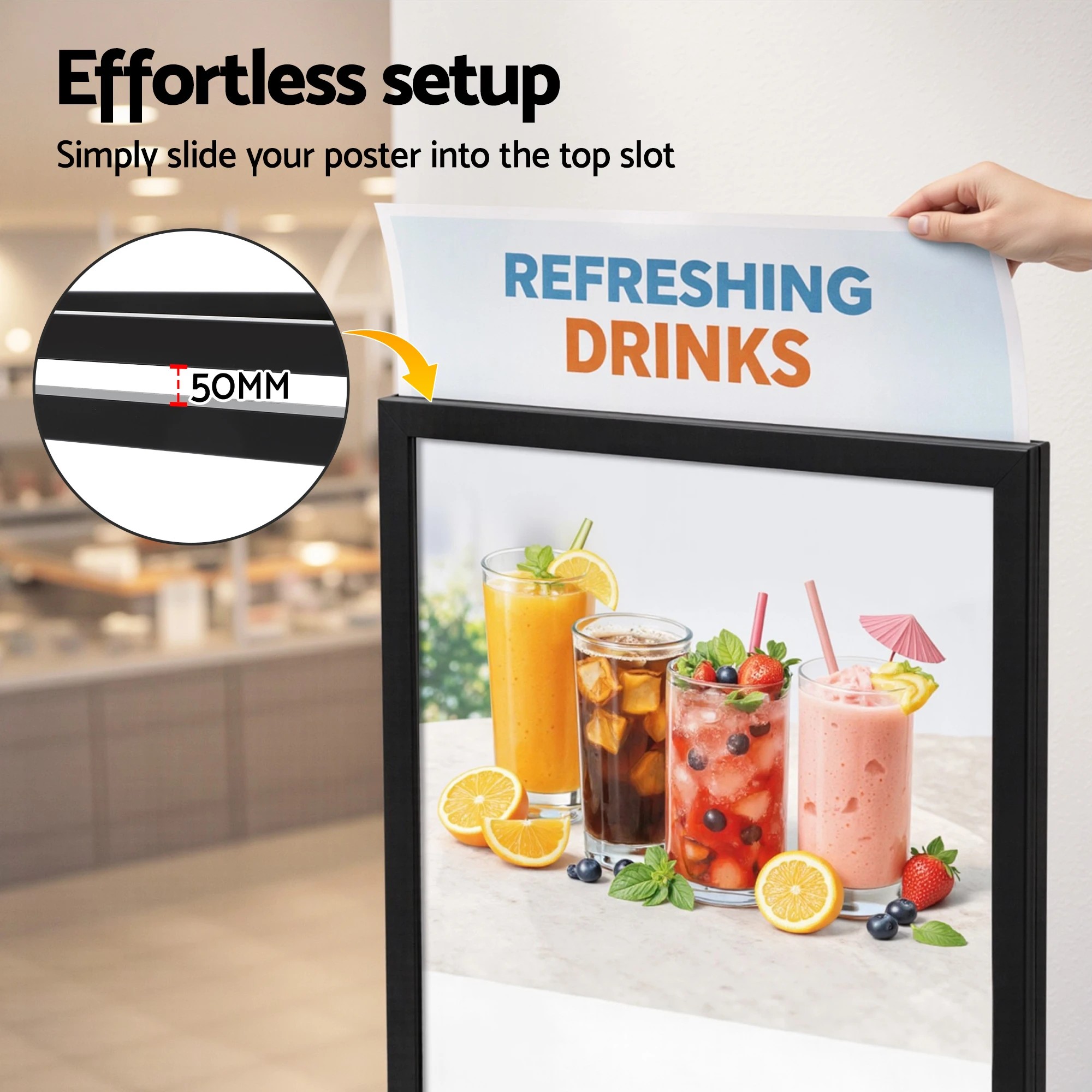 3 A1 Frame Pedestal Sign Holder Poster Stand Display Board Double Sided 60x90cm - Black, 3 of 6