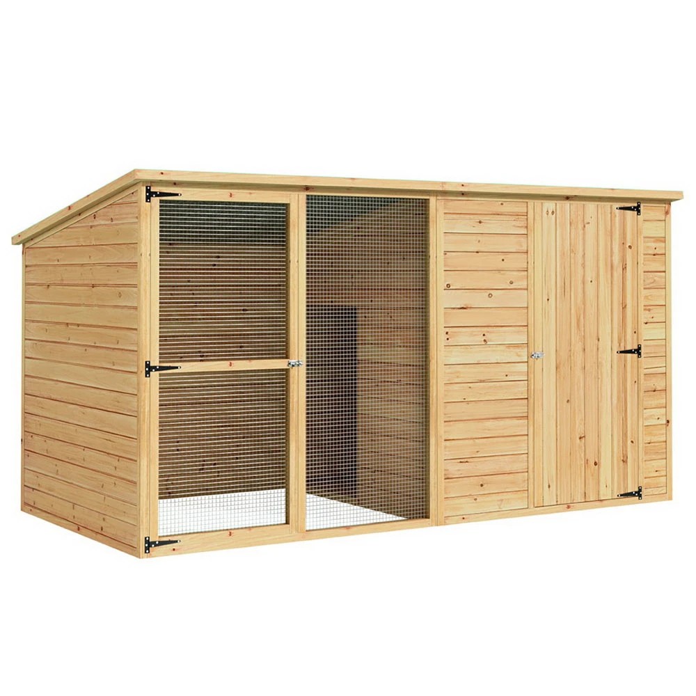 1 i.Pet Dog Kennel Extra Large 2.28M en House Bed Outdoor Pet Puppy Cabin Log - Natural, 1 of 5