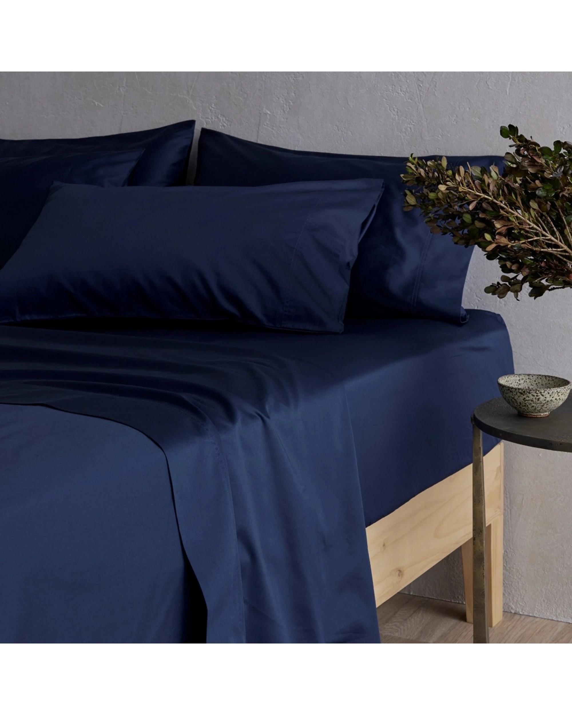 1 Bedding co Sheet Set 500TC Organic Cotton Navy - Queen Bed - Blue, 1 of 3