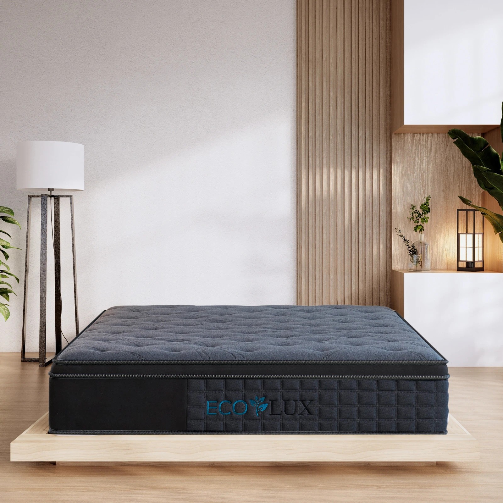 8 Eco Lux Edge Support 7-Zone Pocket Spring Euro Top Mattress Medium Firm - Single Bed - Charcoal, 8 of 10