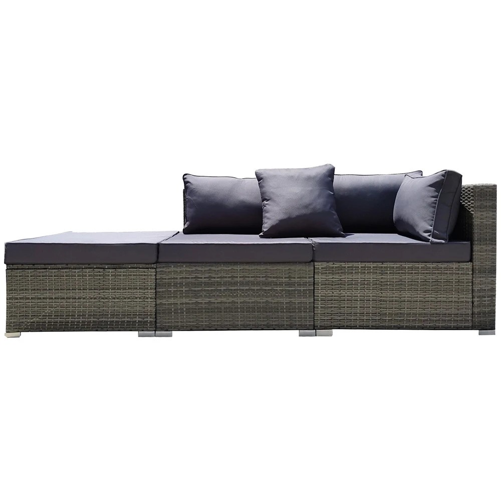 1 London Rattan 3-Seater Modular Outdoor Lounge - Grey, 1 of 1