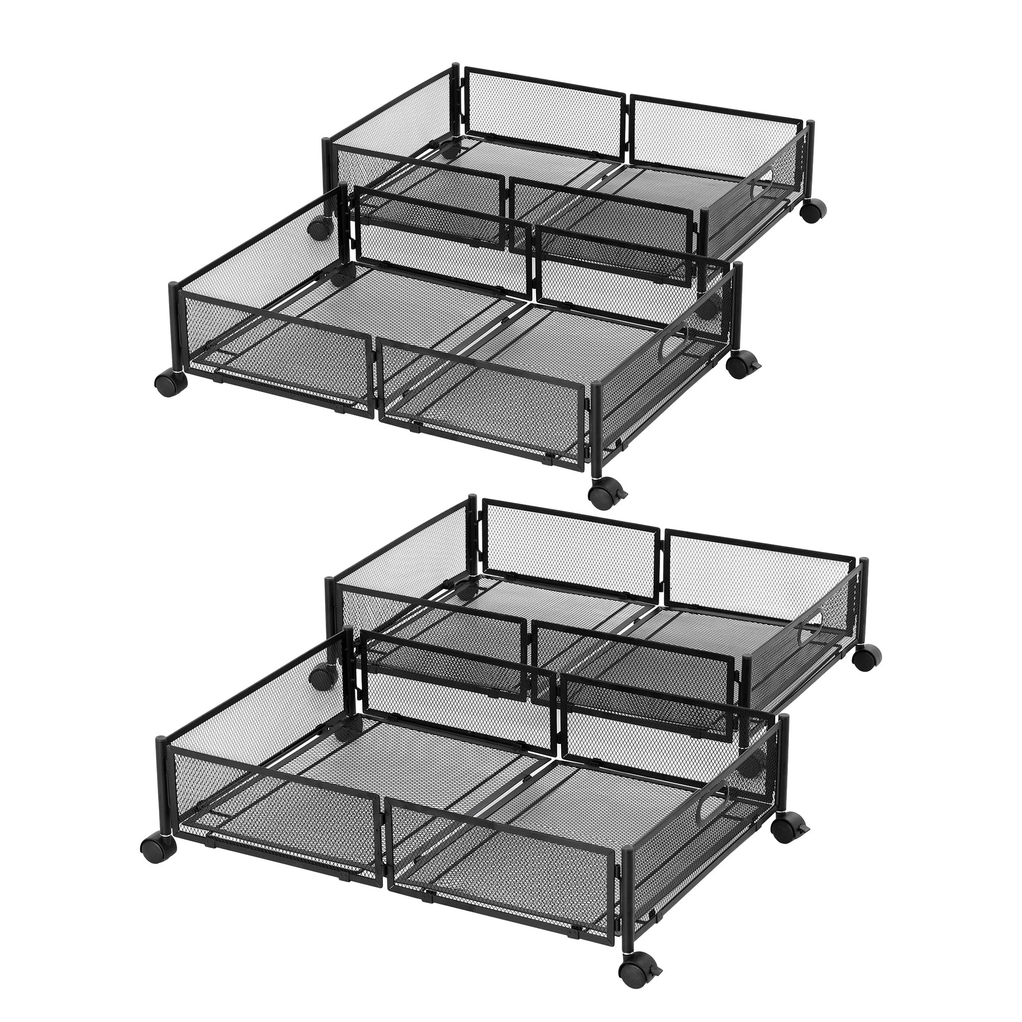 1 Artiss 4X Under Bed Storage Boxes Containers - Black, 1 of 9