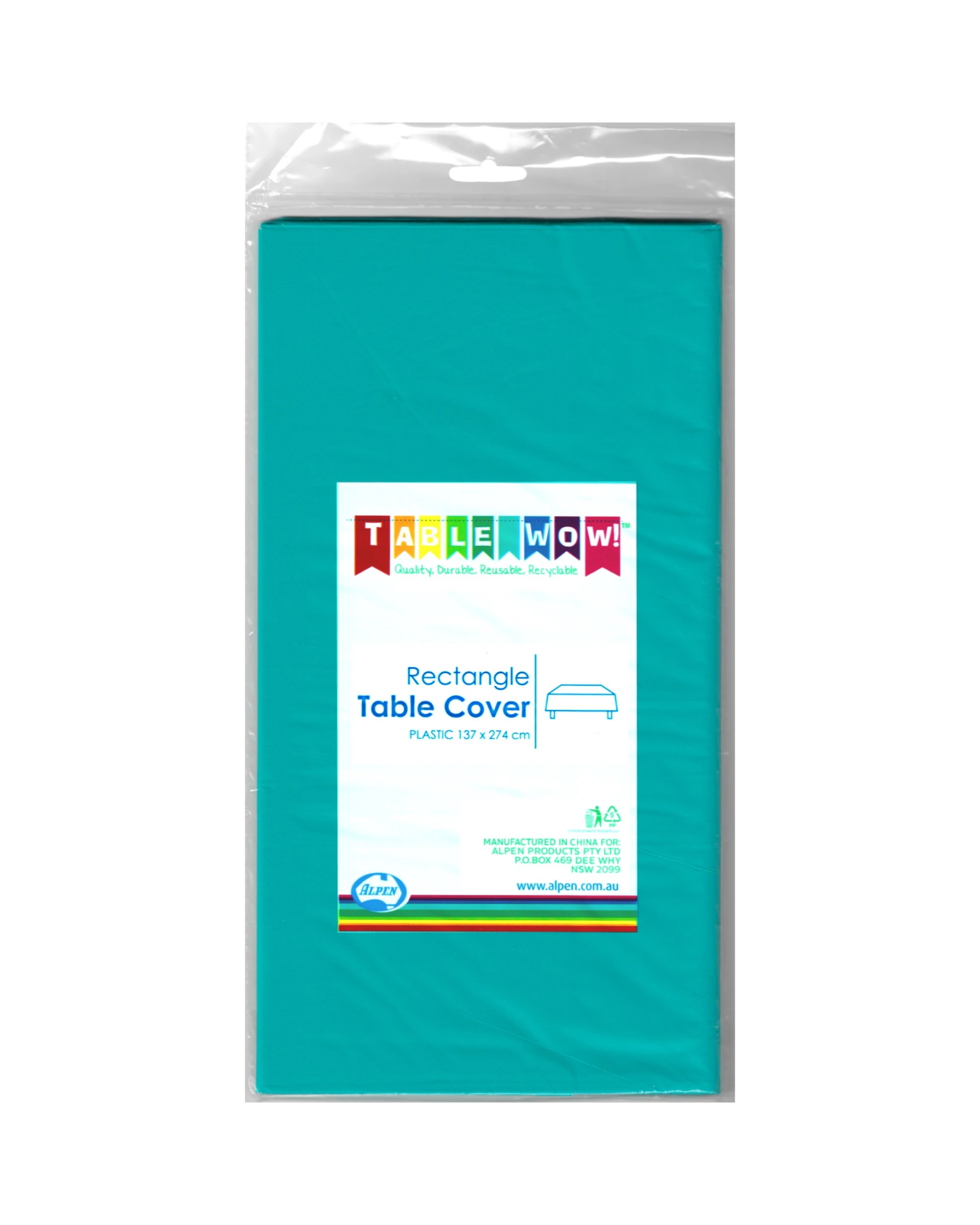 2 Alpen Teal Plastic Rectangular TableclothBlue     
. - Blue, 2 of 2