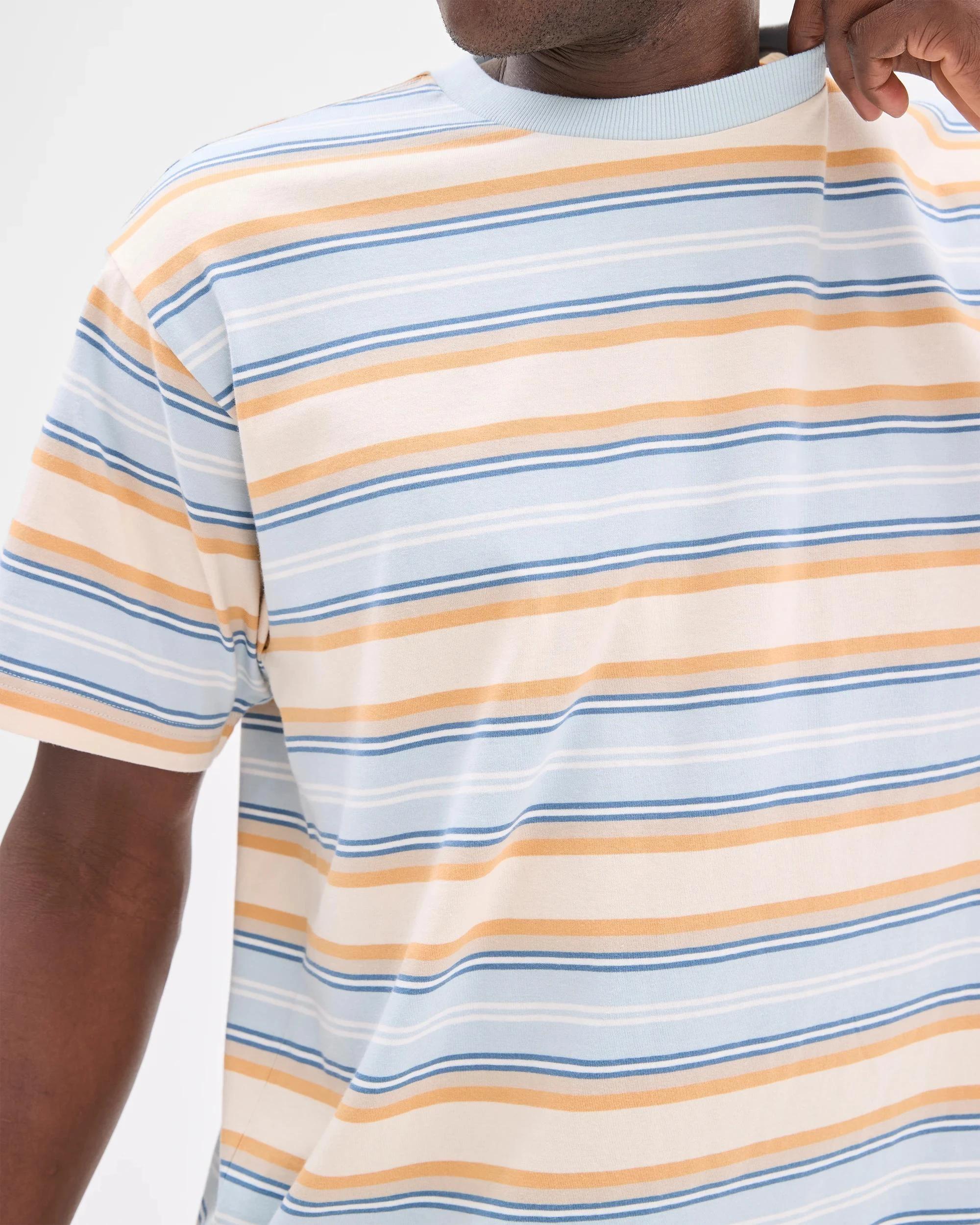 5 Australian Cotton Heavy Core T-Shirt- Commons BLUE / STRIPE, 5 of 7