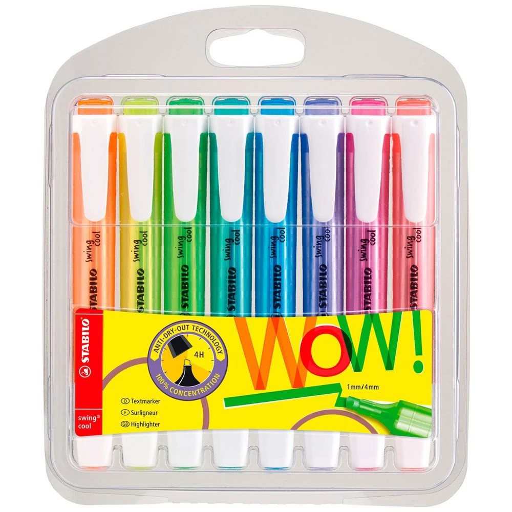 1 Stabilo Swing Cool Highlighter Assorted 8 Pack, 1 of 4