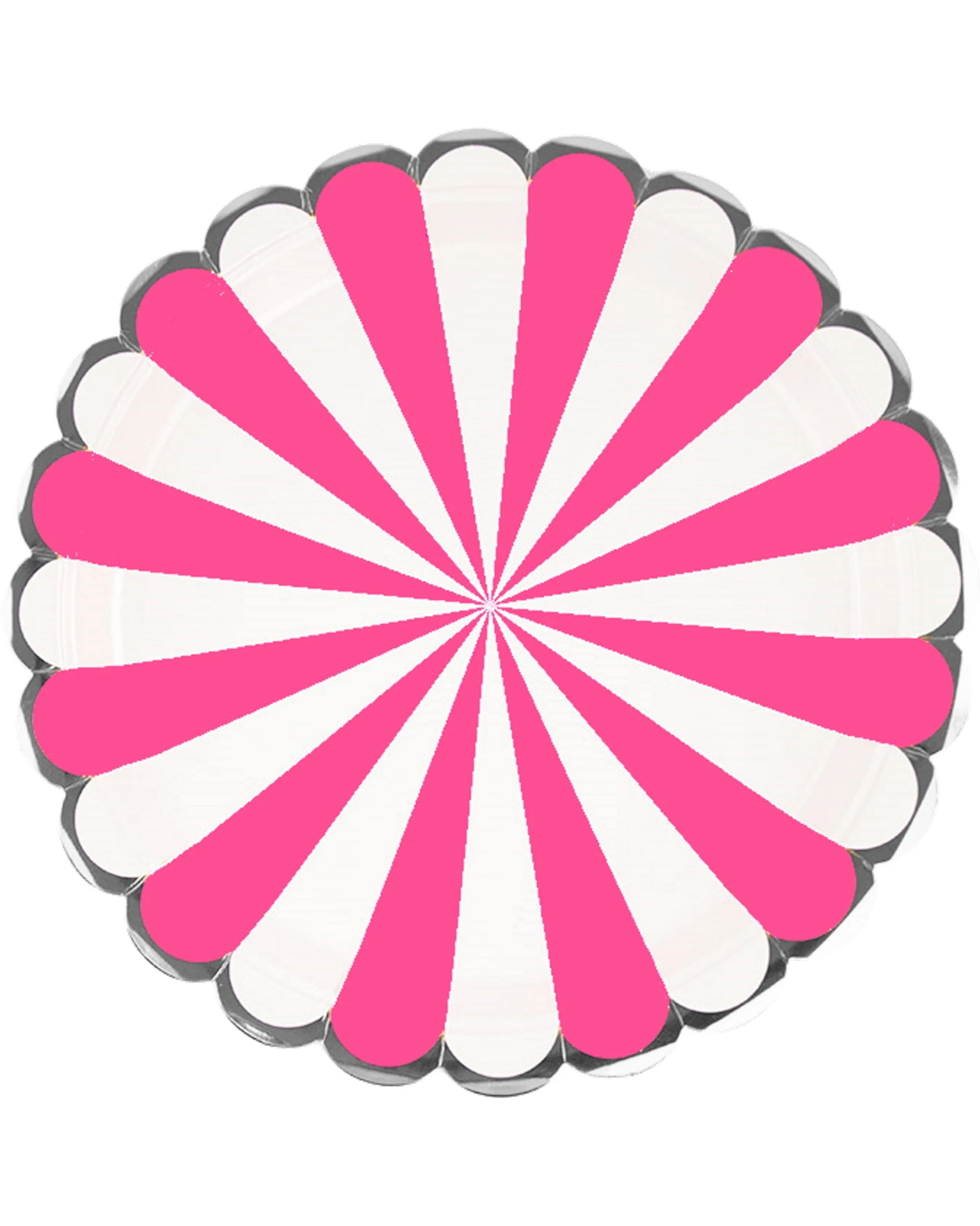 1 Party Maker Hot & White Candy Stripe Large Paper Plates Pack of 8 - Pink, 1 of 1